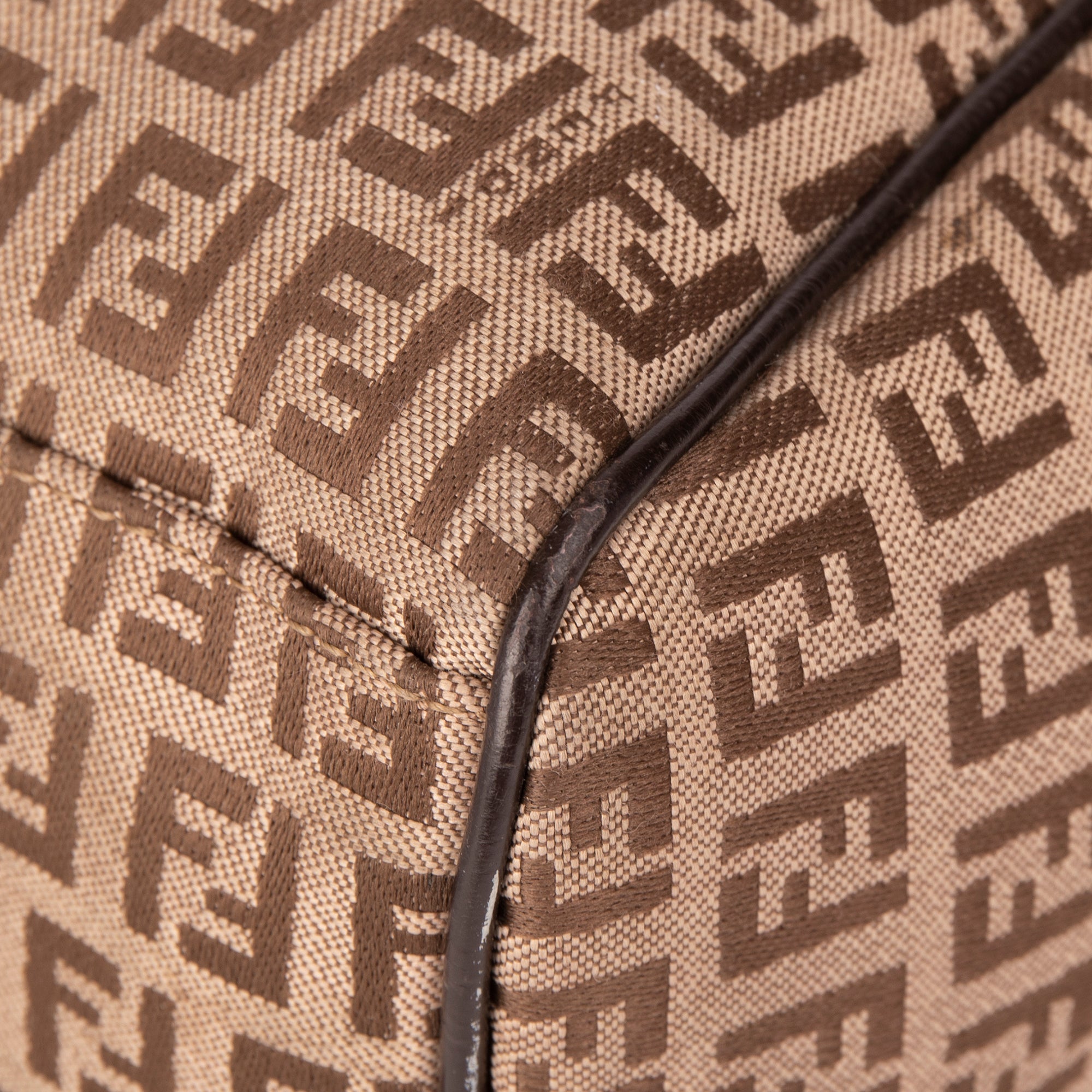 Fendi Leather-Trimmed Zucchino Tote