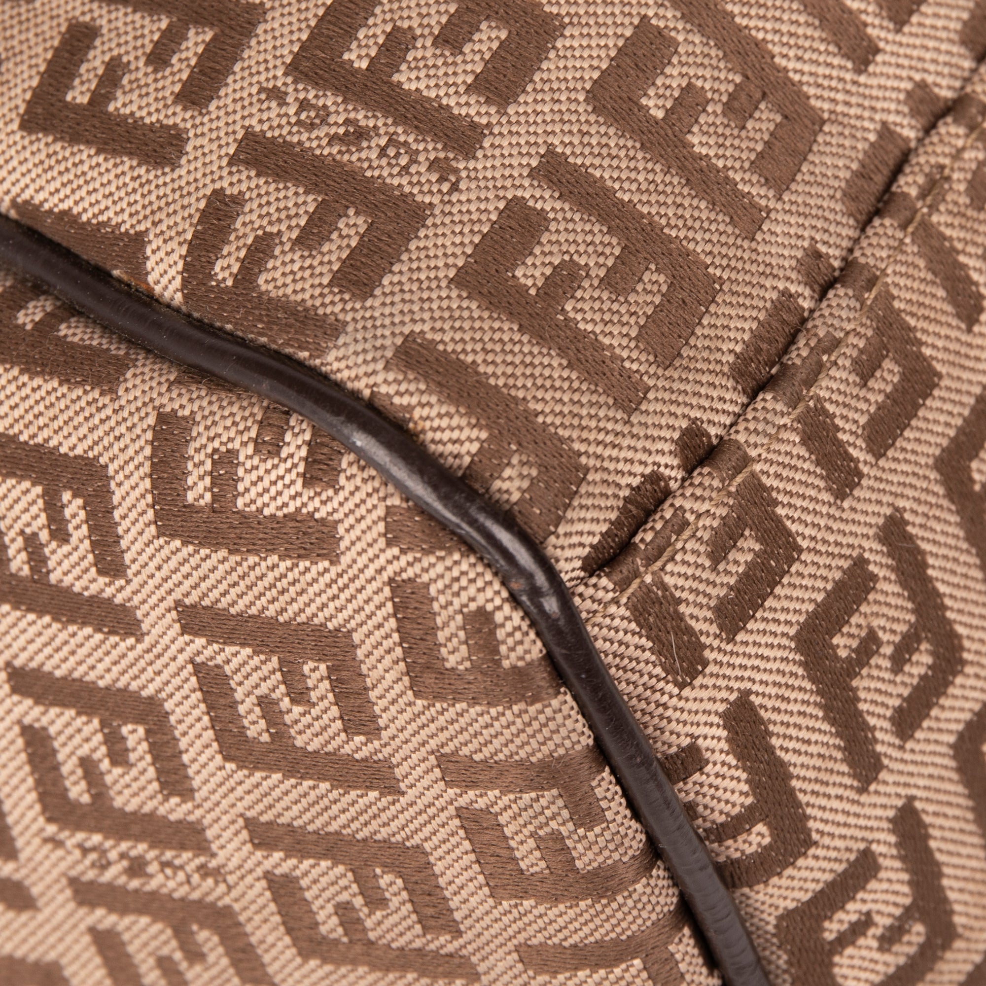 Fendi Leather-Trimmed Zucchino Tote