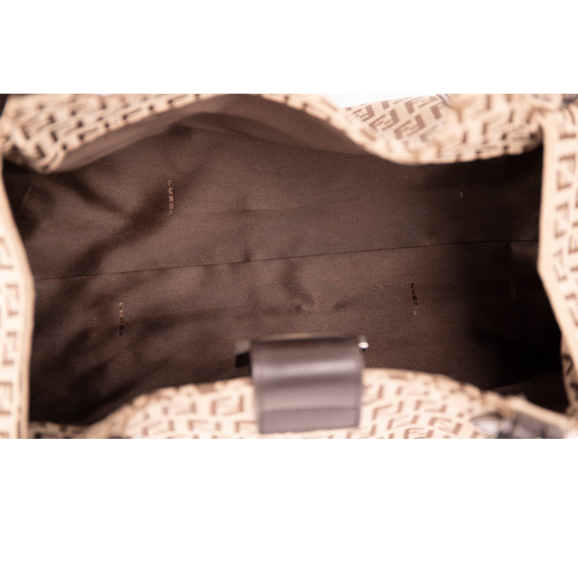 Fendi Leather-Trimmed Zucchino Tote