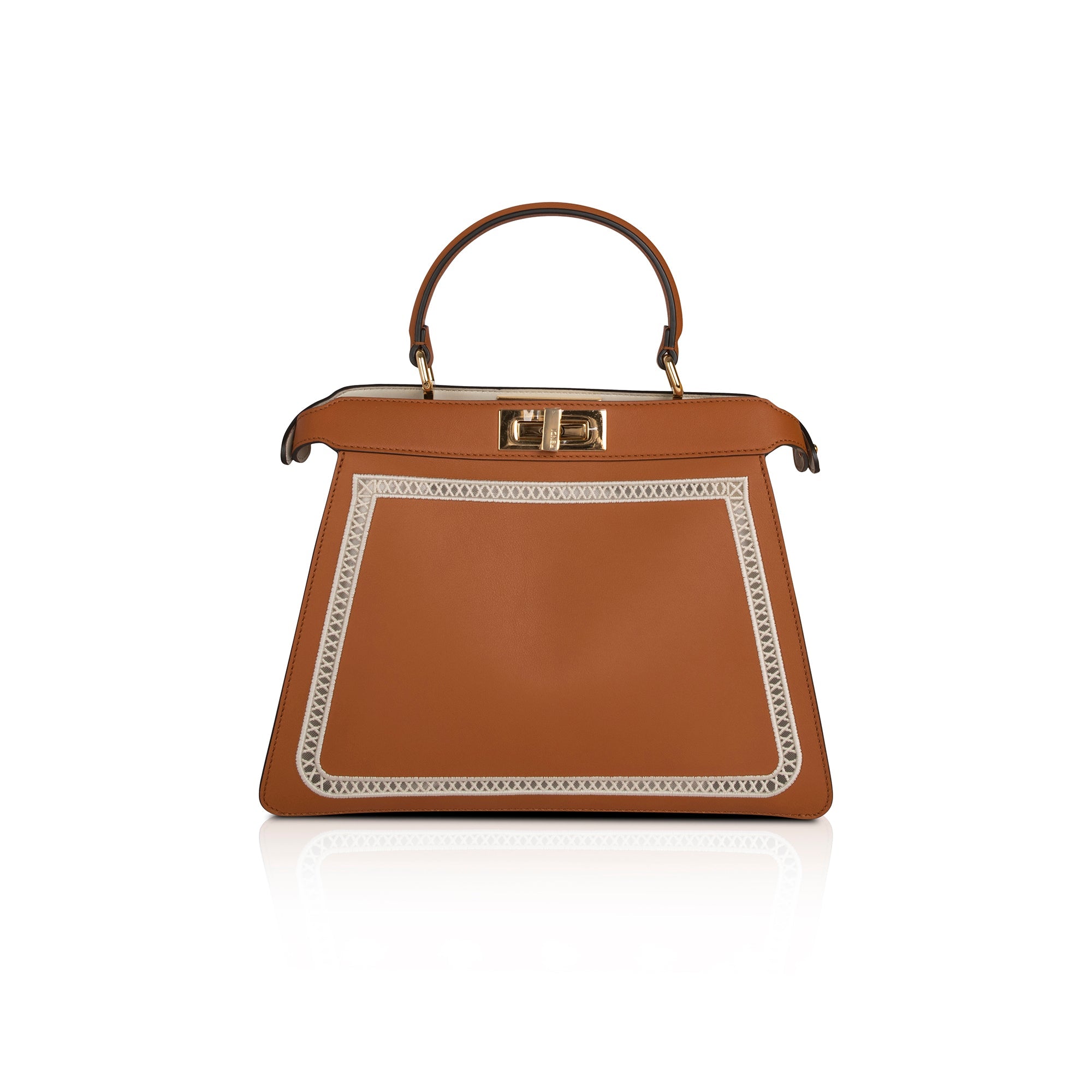 Fendi Medium Embroidered Leather Peekaboo Iseeu Bag w/ Box