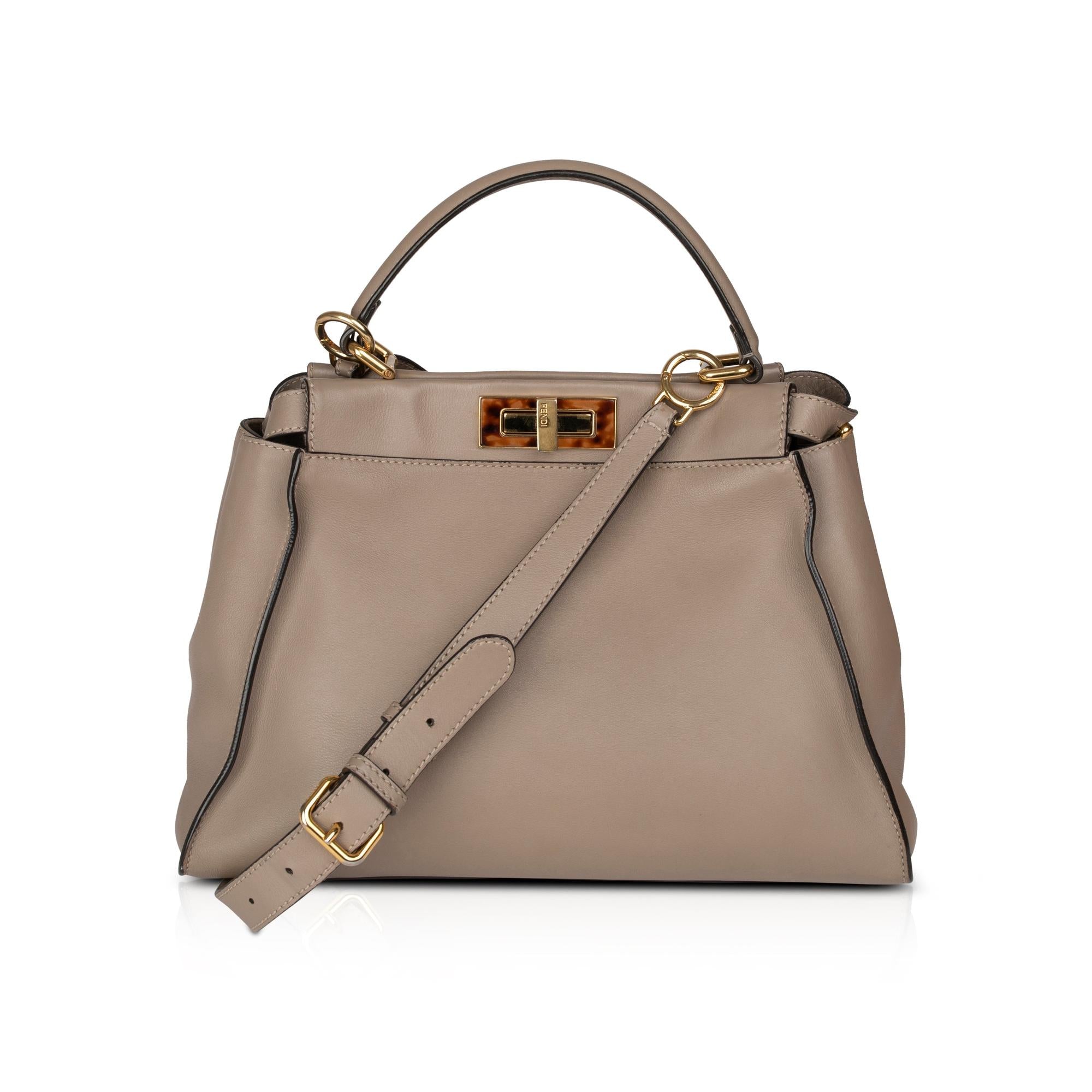 Fendi Medium Peekaboo Bag with Tortoise Detail