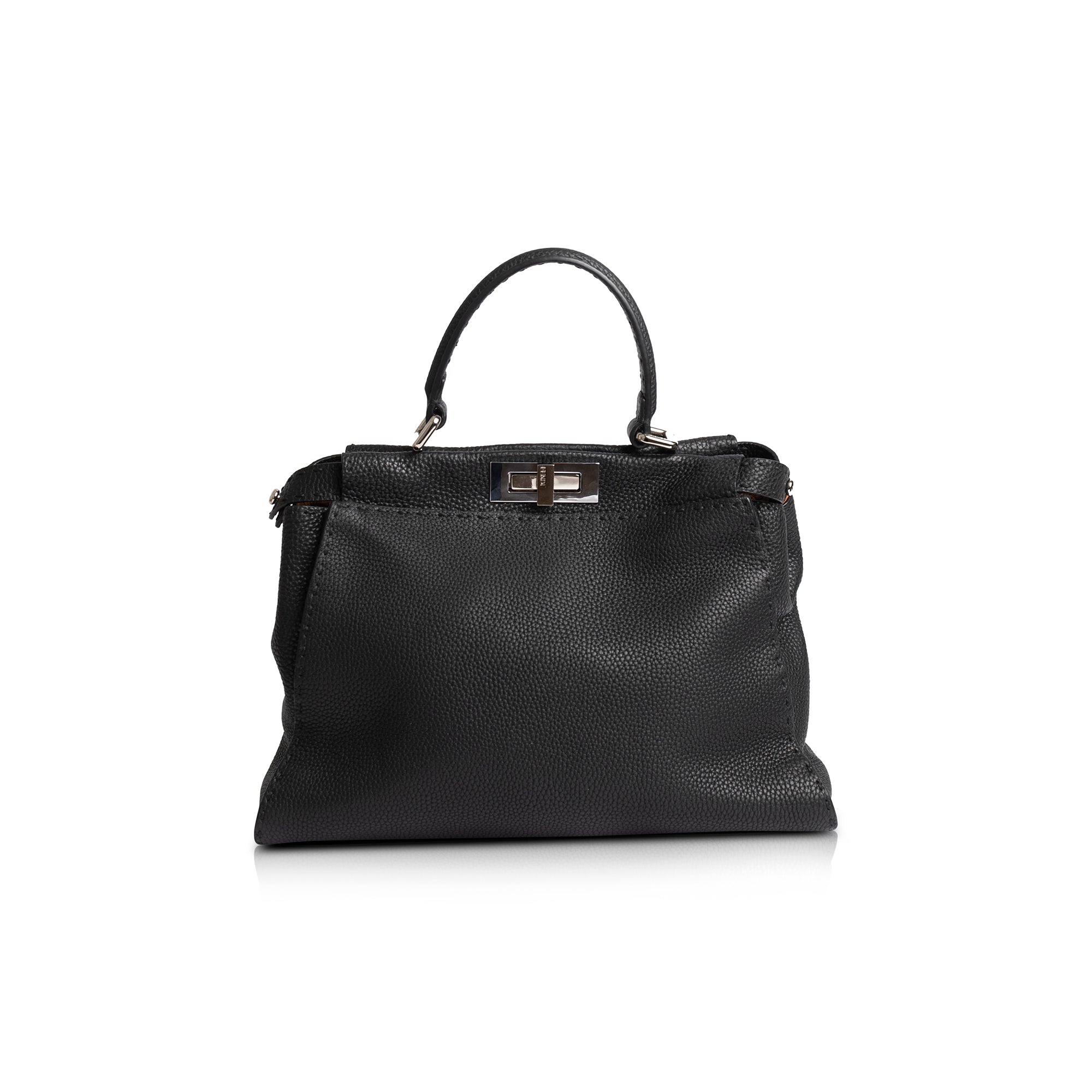 Fendi Medium Selleria Peekaboo Bag w/ FF Logo Shoulder Strap