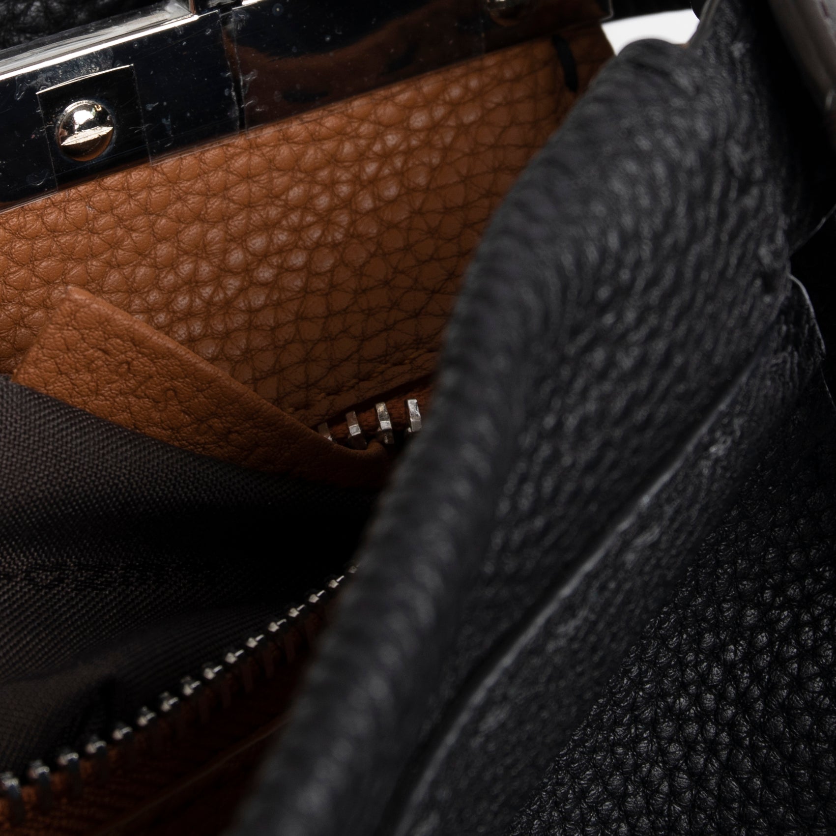 Fendi Medium Selleria Peekaboo Bag w/ FF Logo Shoulder Strap