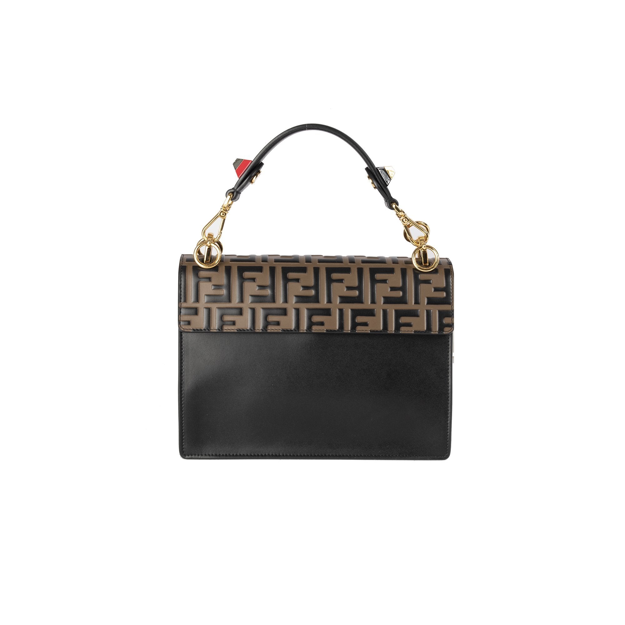 Fendi Medium Zucca Leather Kan I Liberty Shoulder Bag