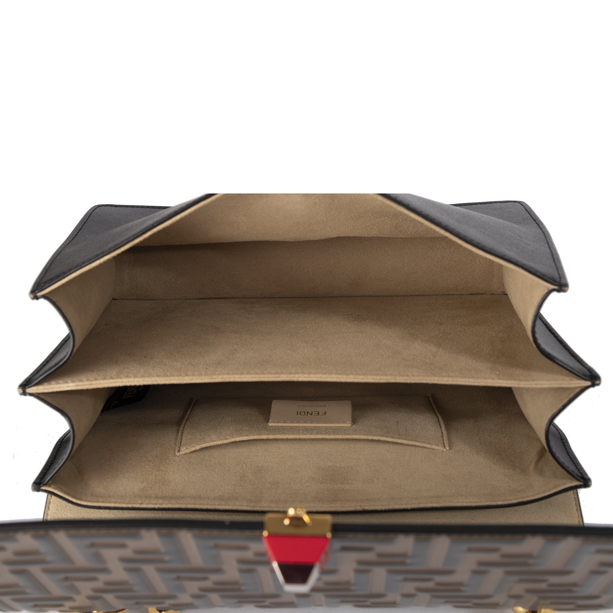 Fendi Medium Zucca Leather Kan I Liberty Shoulder Bag