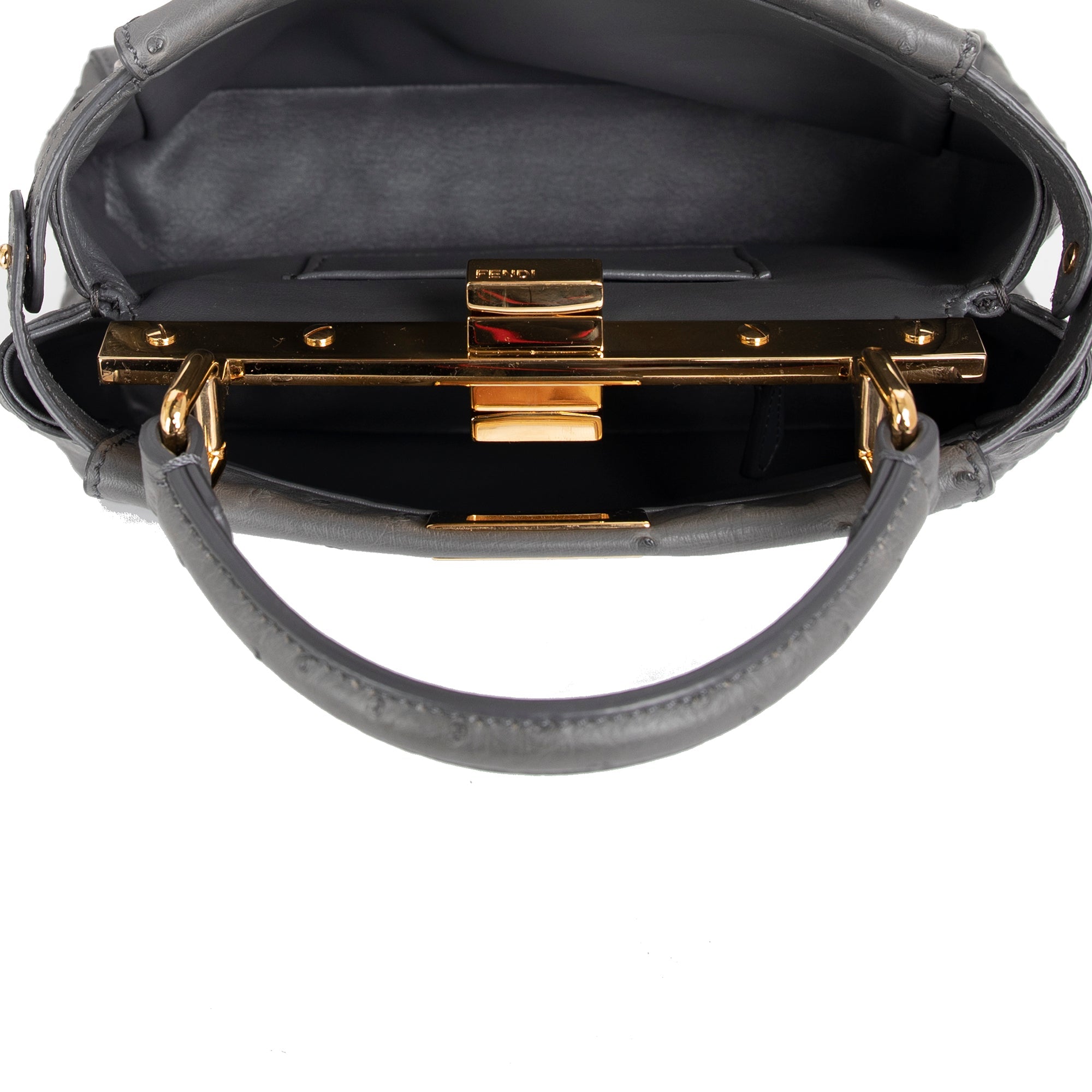 Fendi Mini Ostrich Peekaboo Isseu Bag