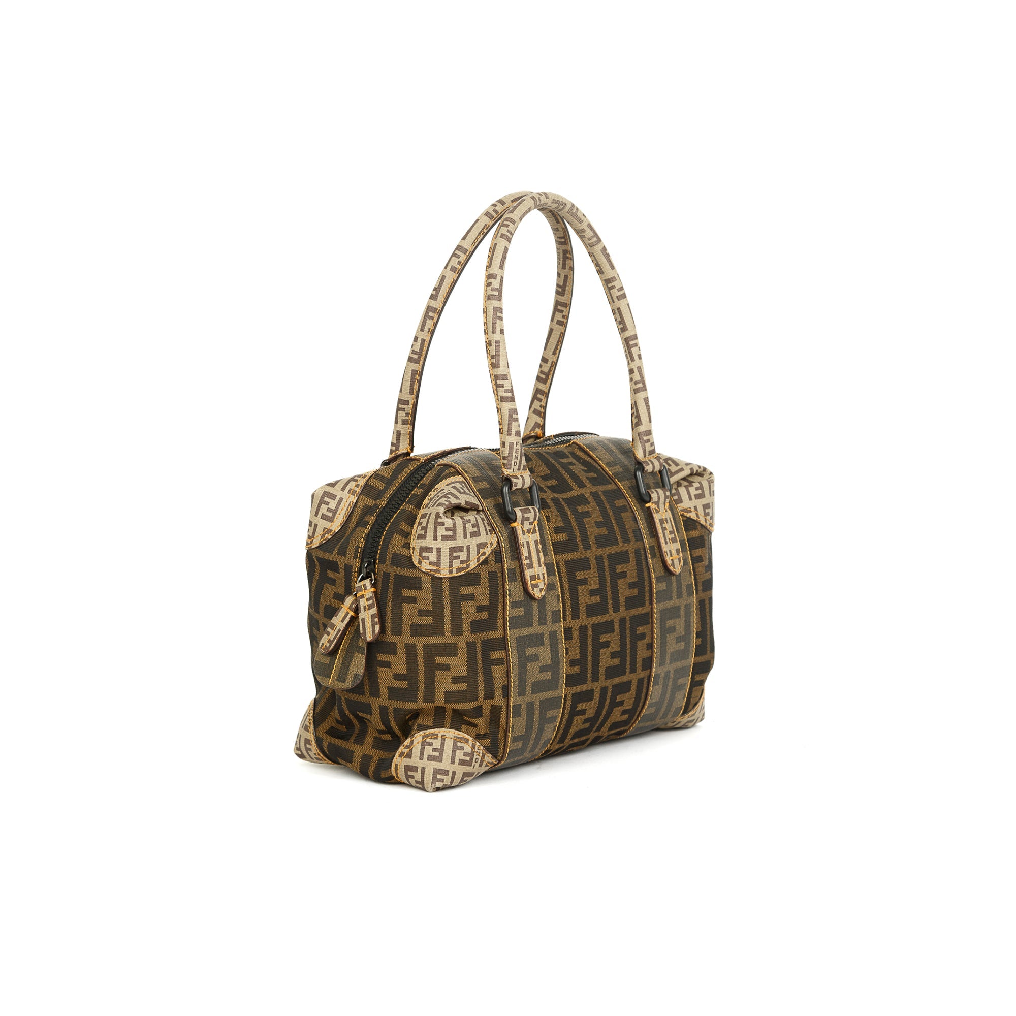 Fendi Mixed Media Boston Bag