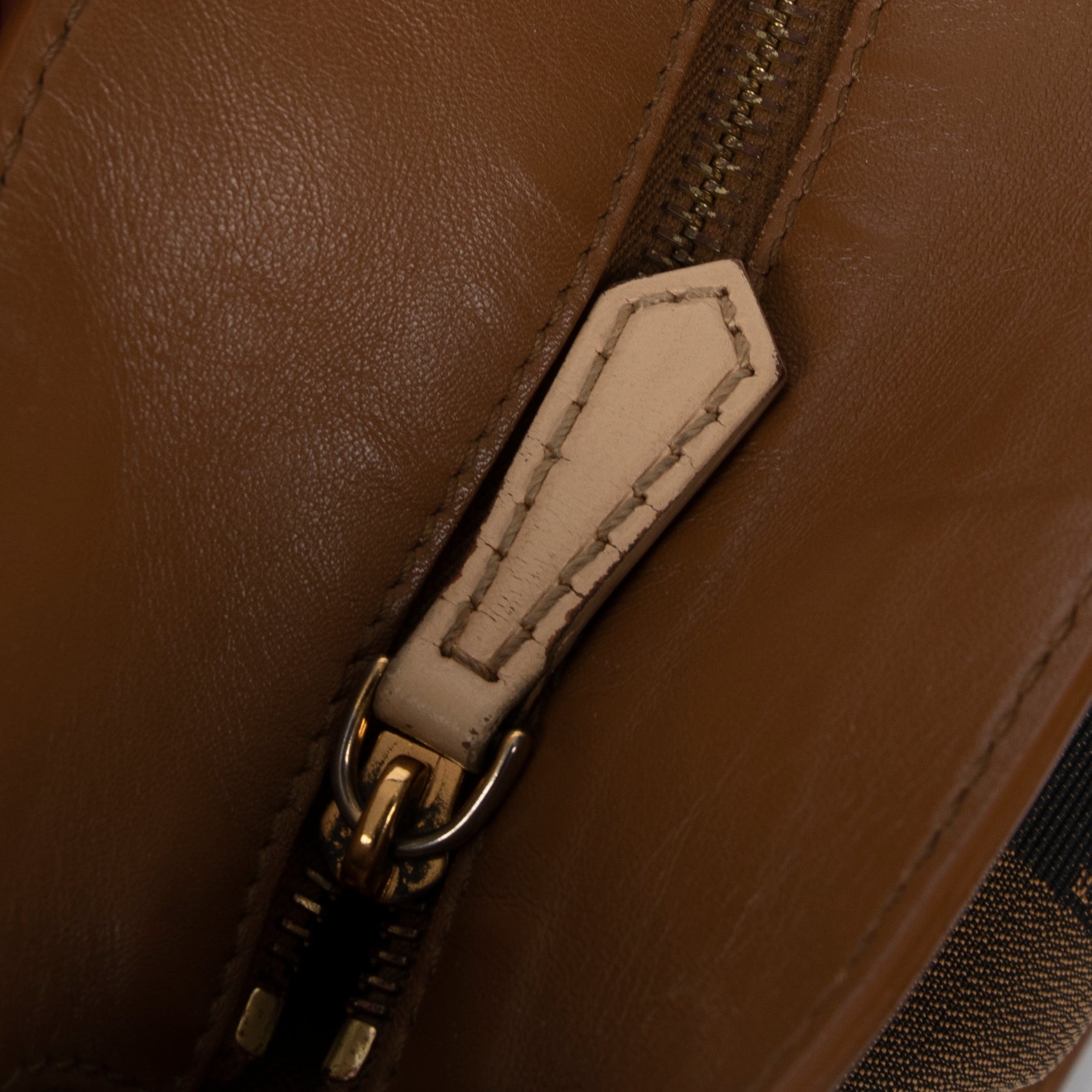 Fendi Pequin Stripe Canvas & Leather Tote