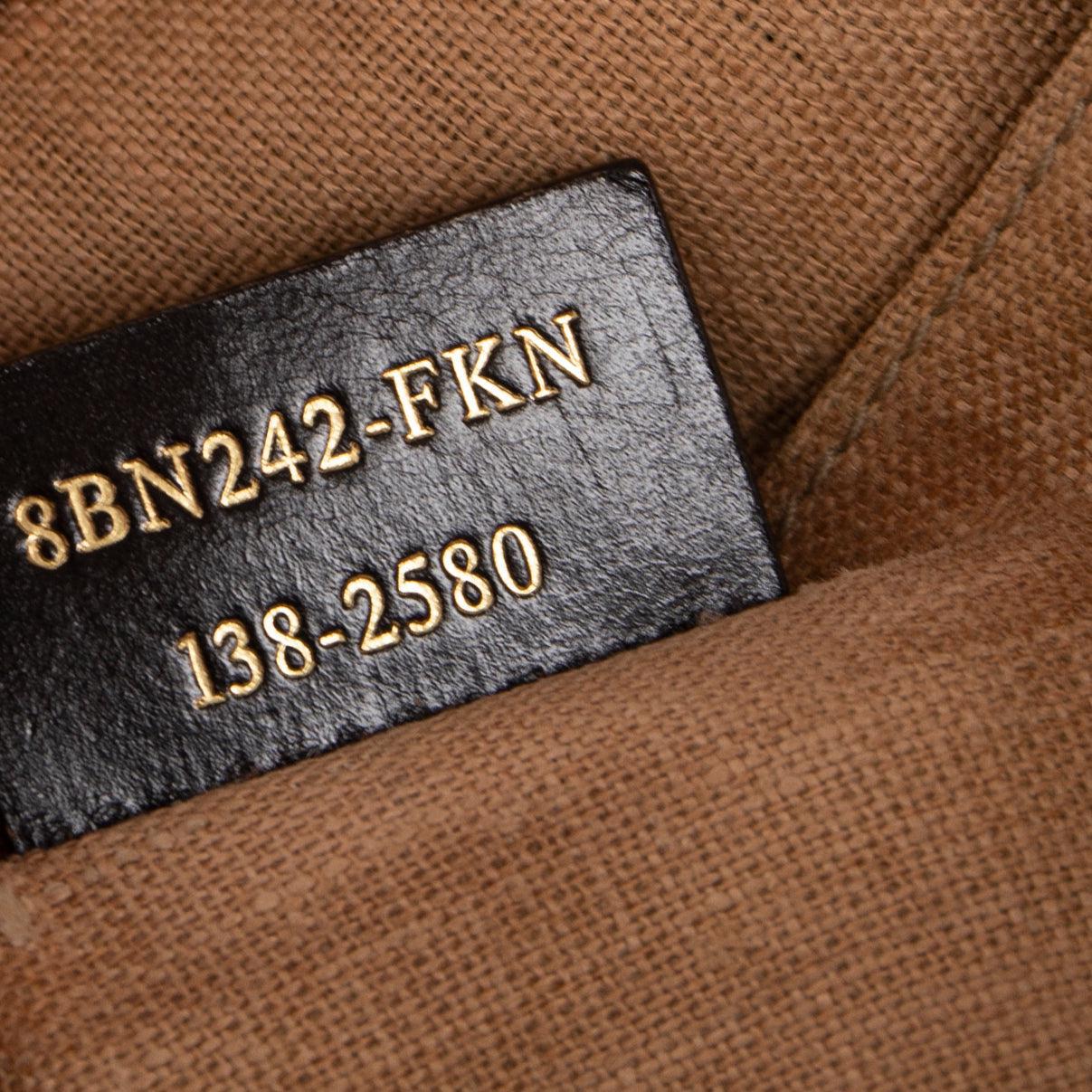 Fendi Pequin Stripe Canvas & Leather Tote