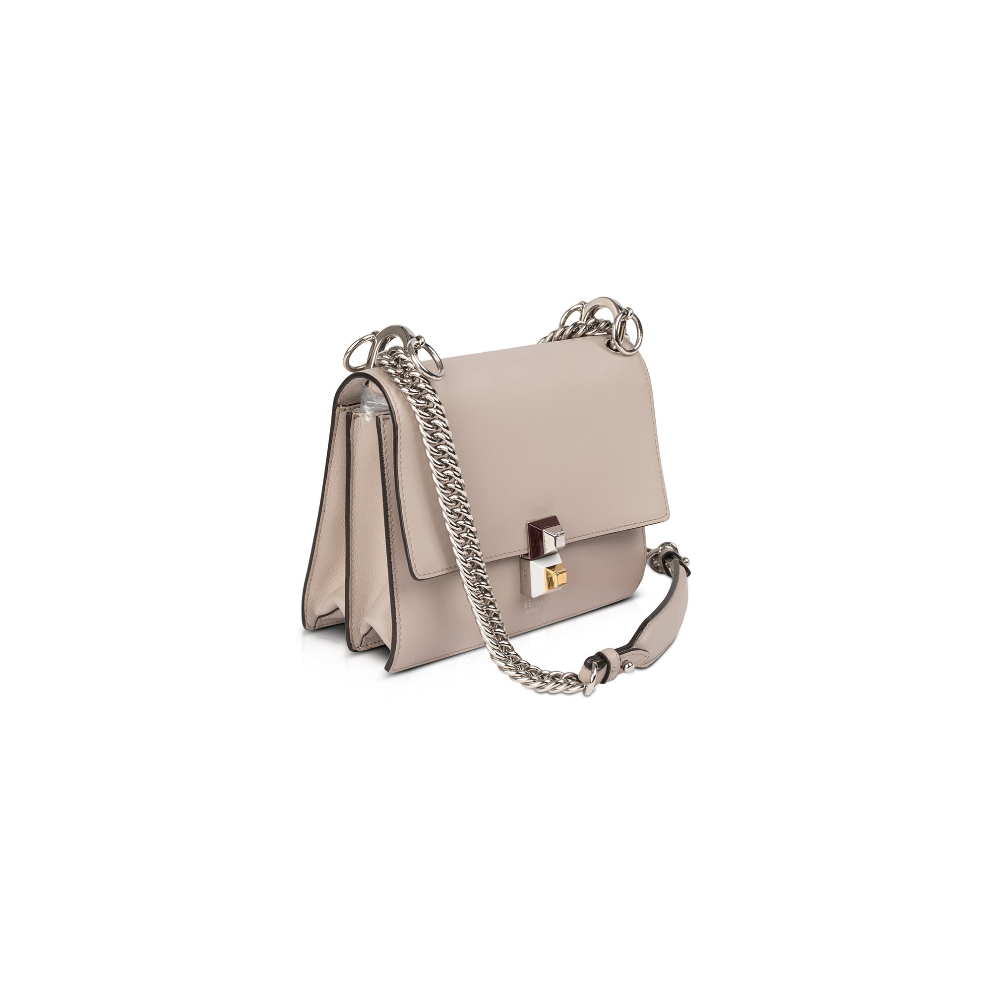 Fendi Small Kan I Leather Chain Shoulder Bag
