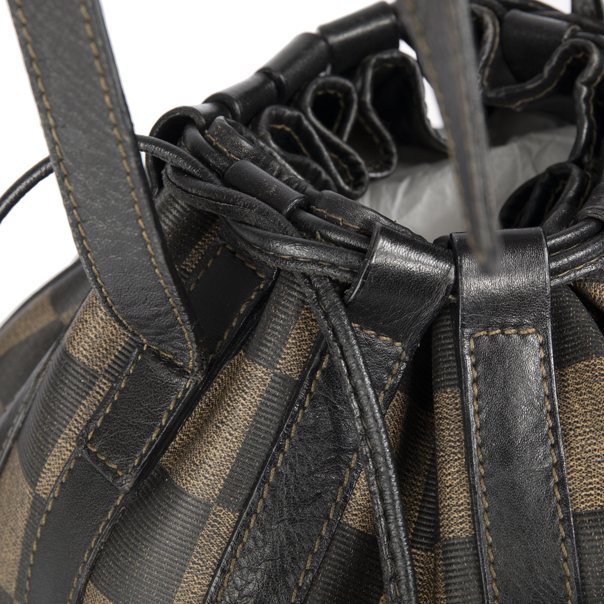 Fendi Vintage Checkered Bucket Bag