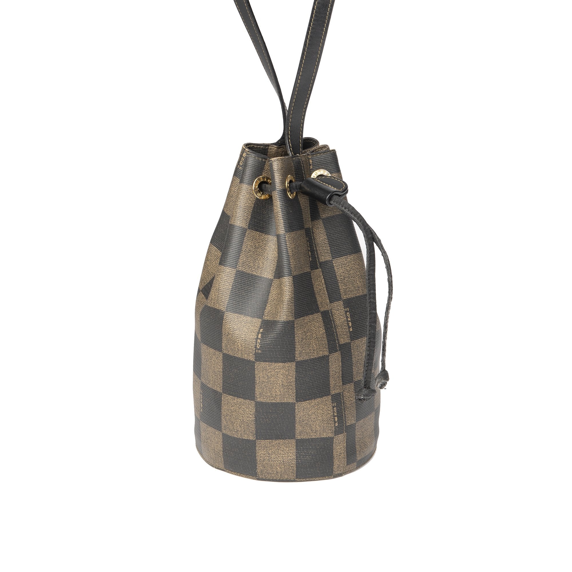 Fendi Vintage Checkered Bucket Bag