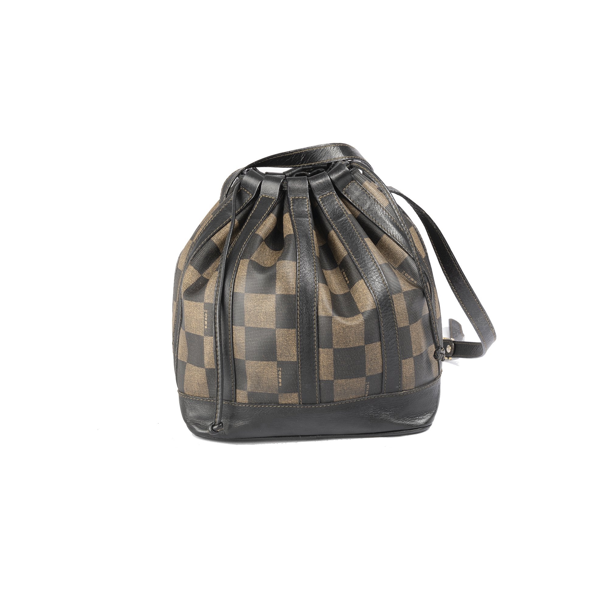 Fendi Vintage Checkered Bucket Bag