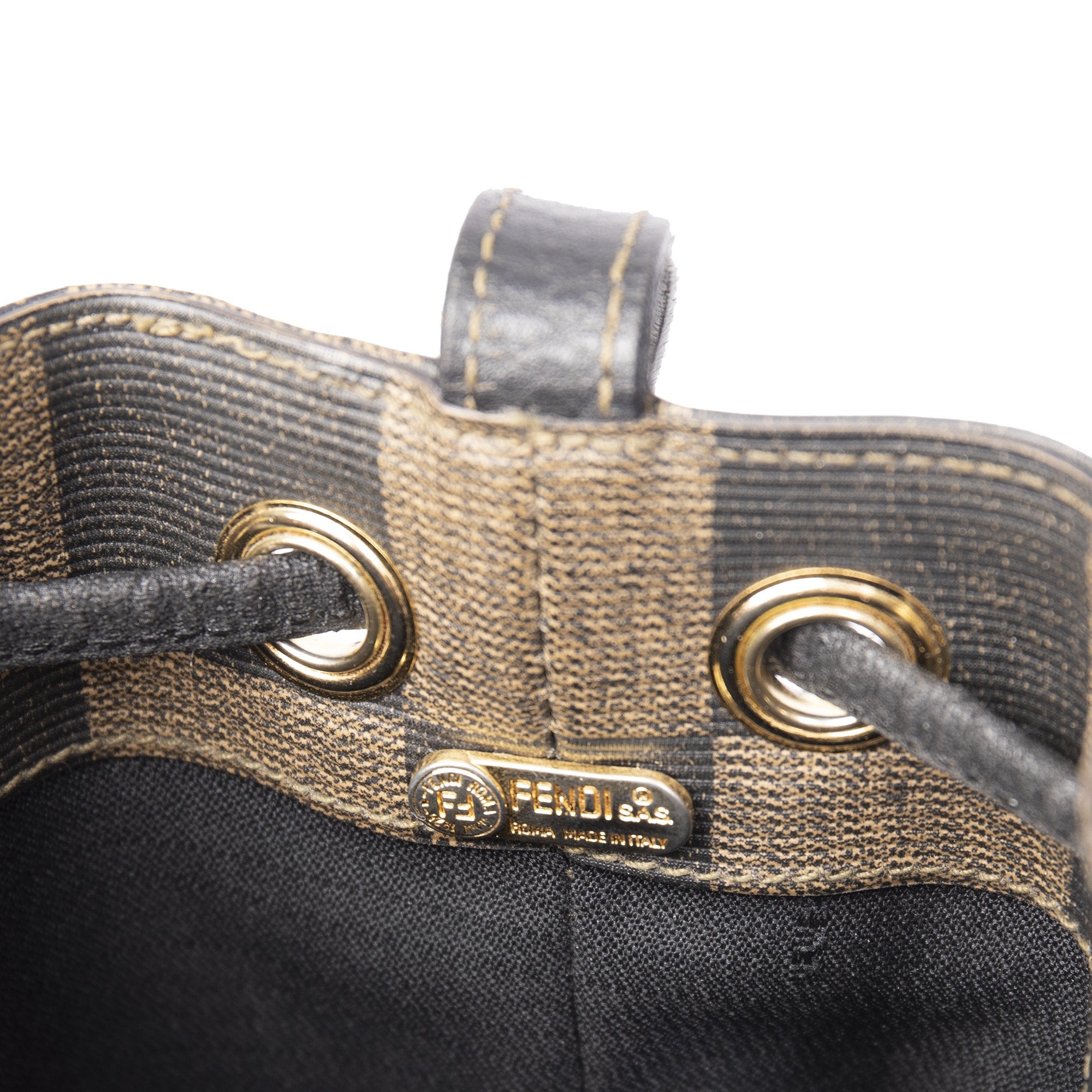 Fendi Vintage Checkered Bucket Bag