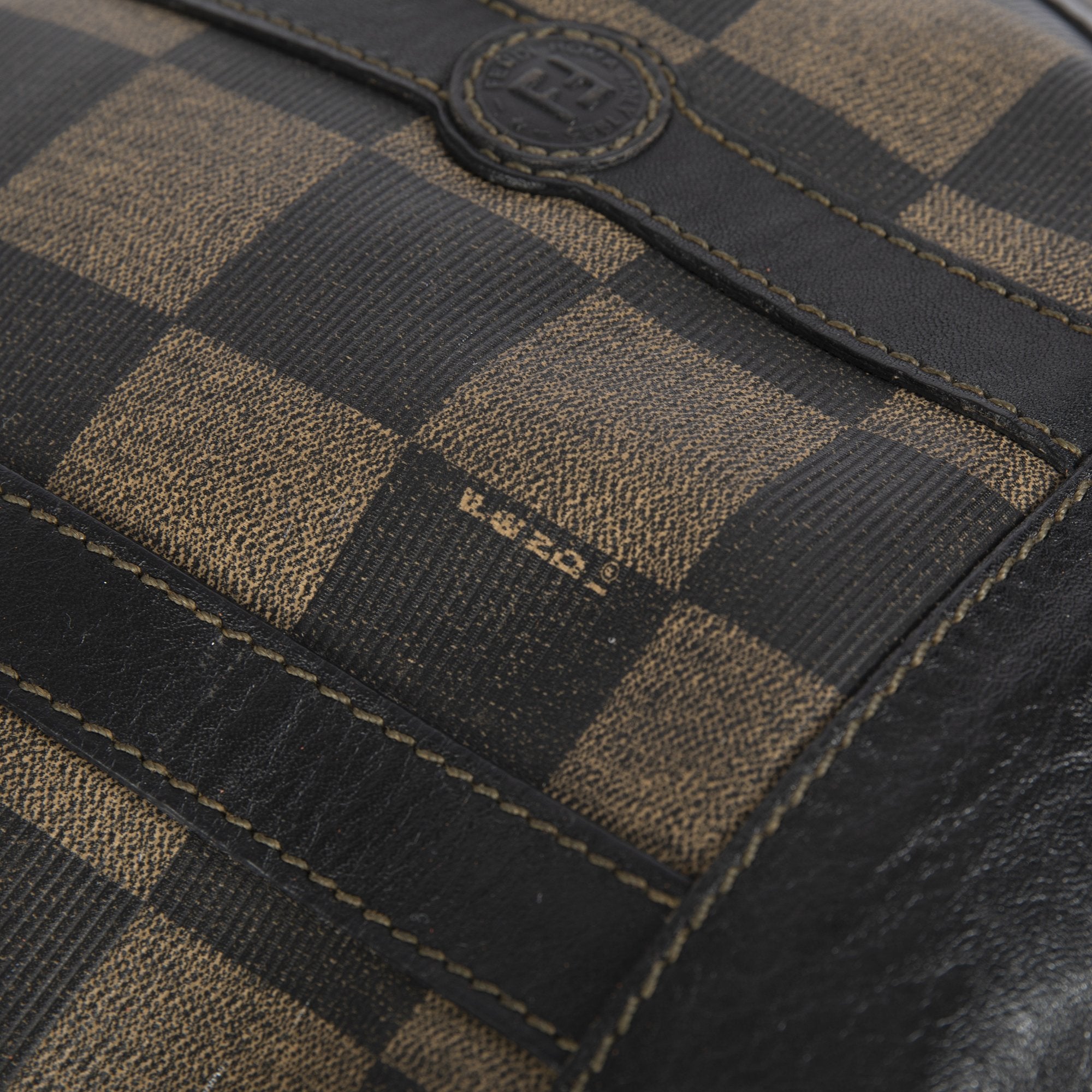 Fendi Vintage Checkered Bucket Bag