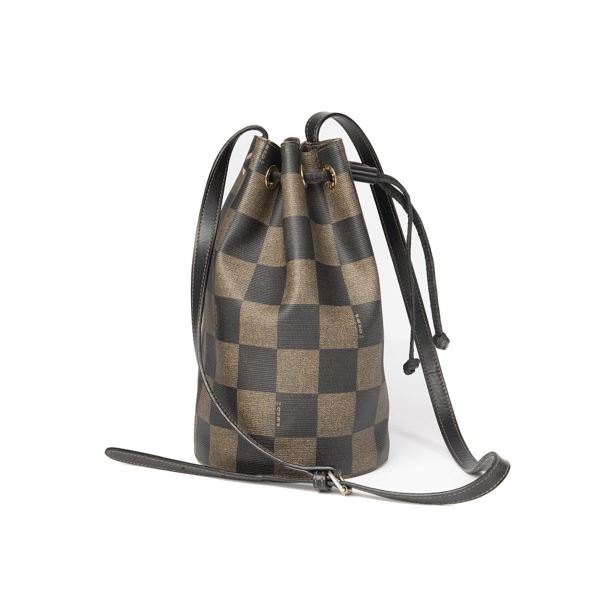 Fendi Vintage Checkered Bucket Bag