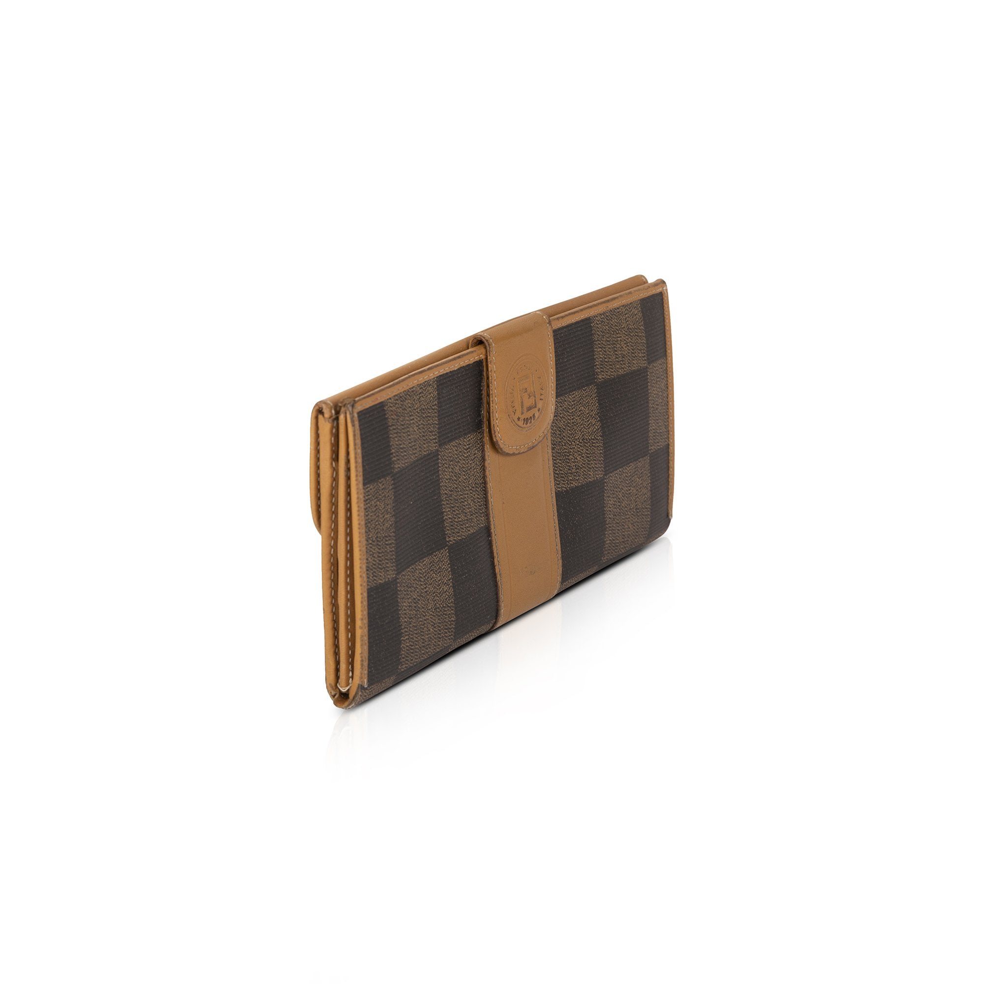 Fendi Vintage Checkered Continental Wallet