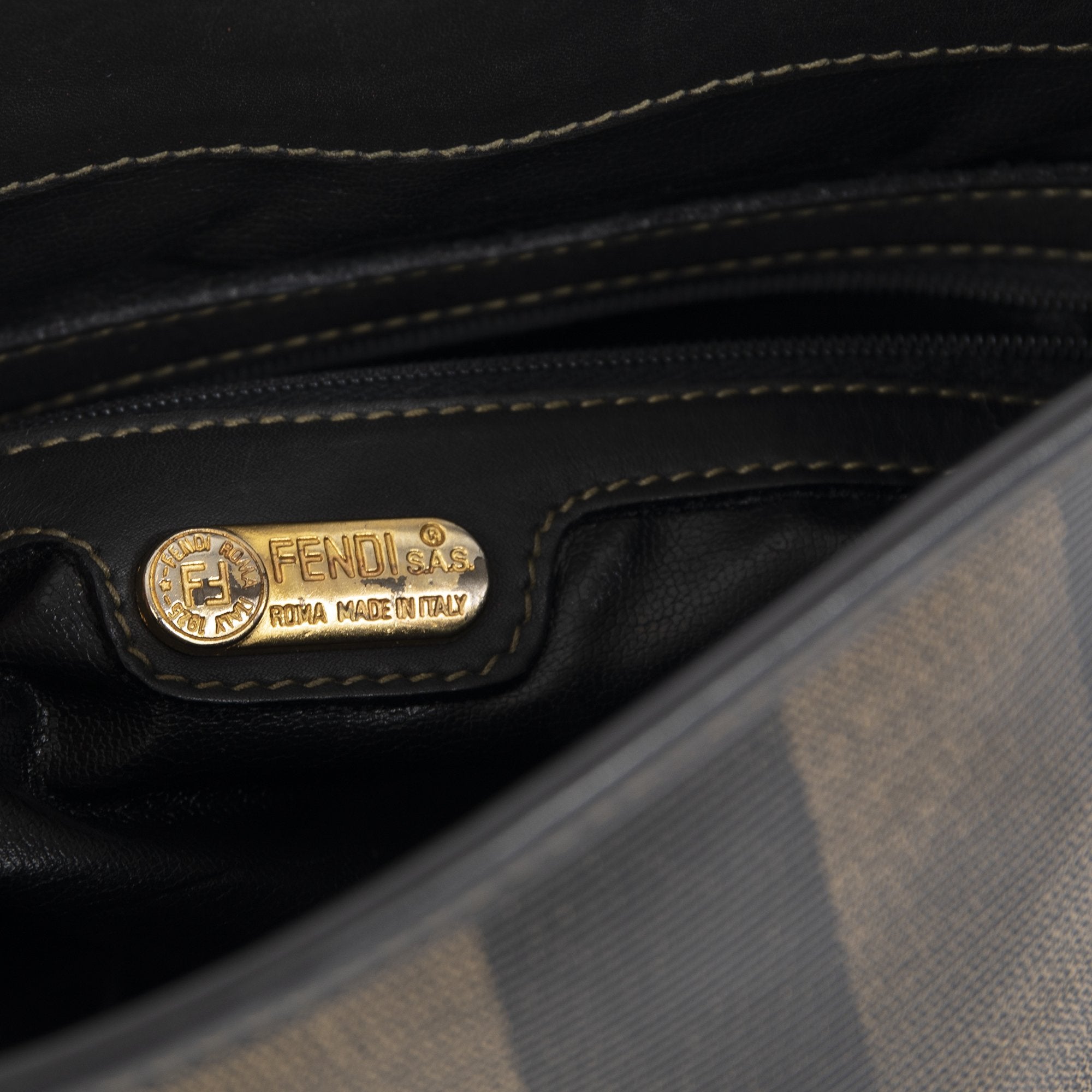 Fendi Vintage Pequin Crossbody Bag