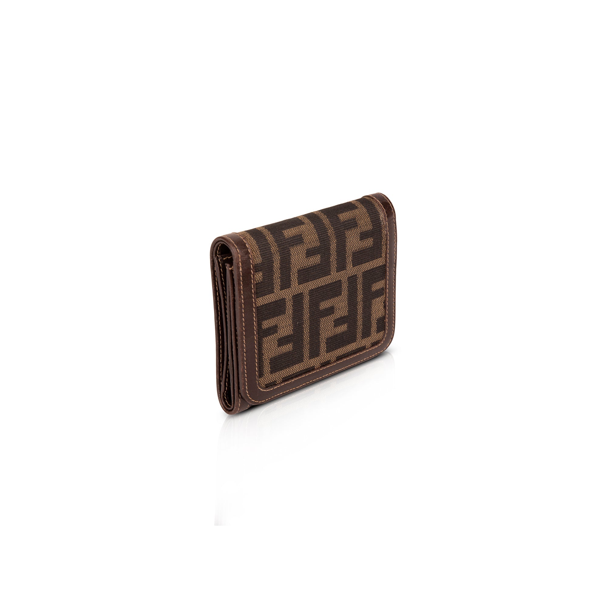 Fendi Vintage Zucca FF Logo Compact Wallet