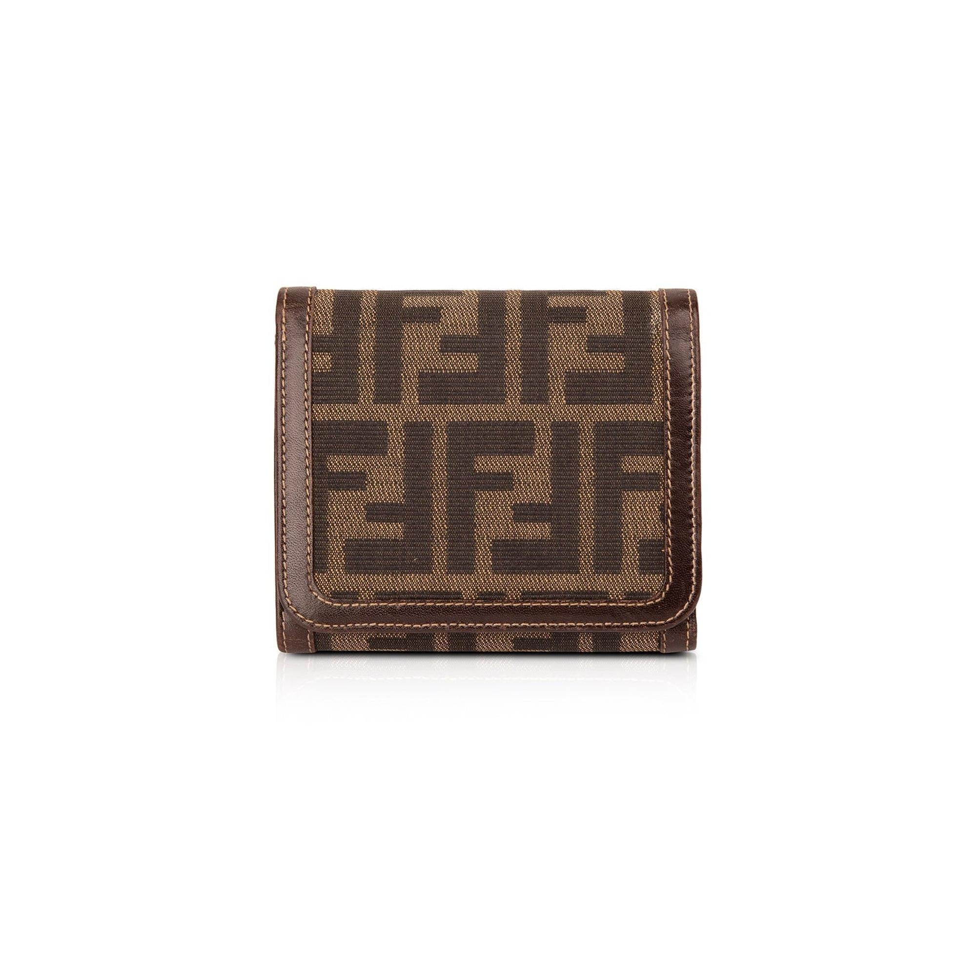 Fendi Vintage Zucca FF Logo Compact Wallet