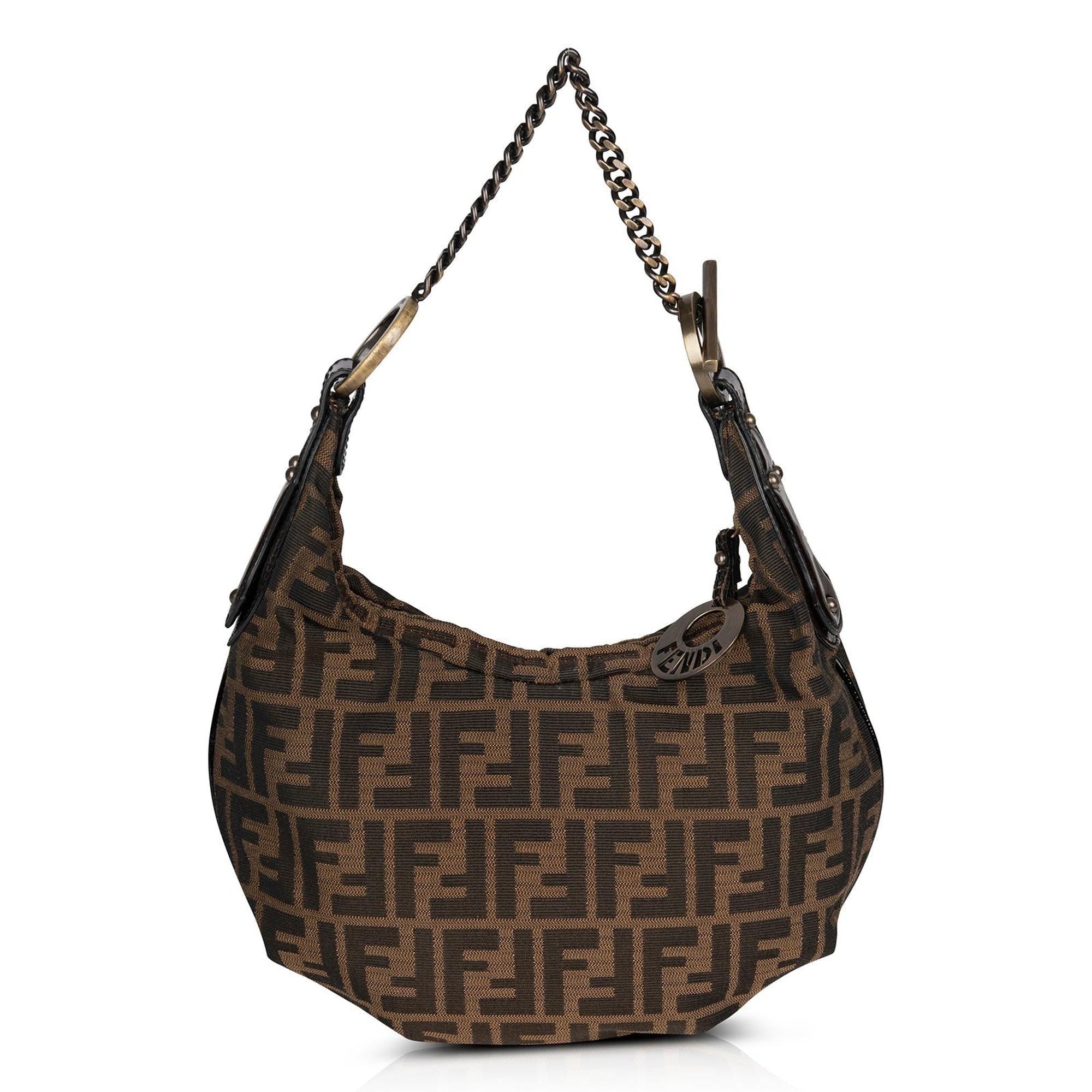 Fendi Zucca Chef Chain Small Hobo Bag