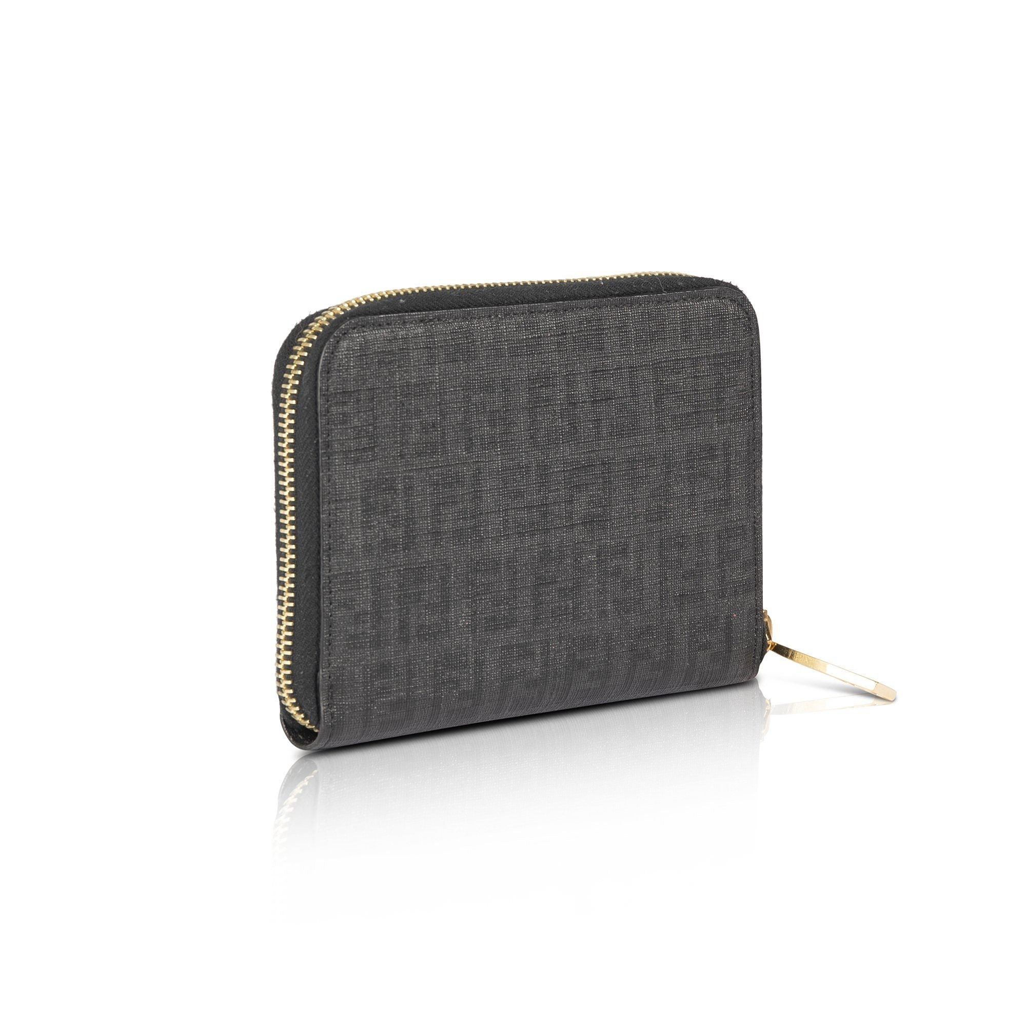 Fendi Zucchino Compact Zip Wallet