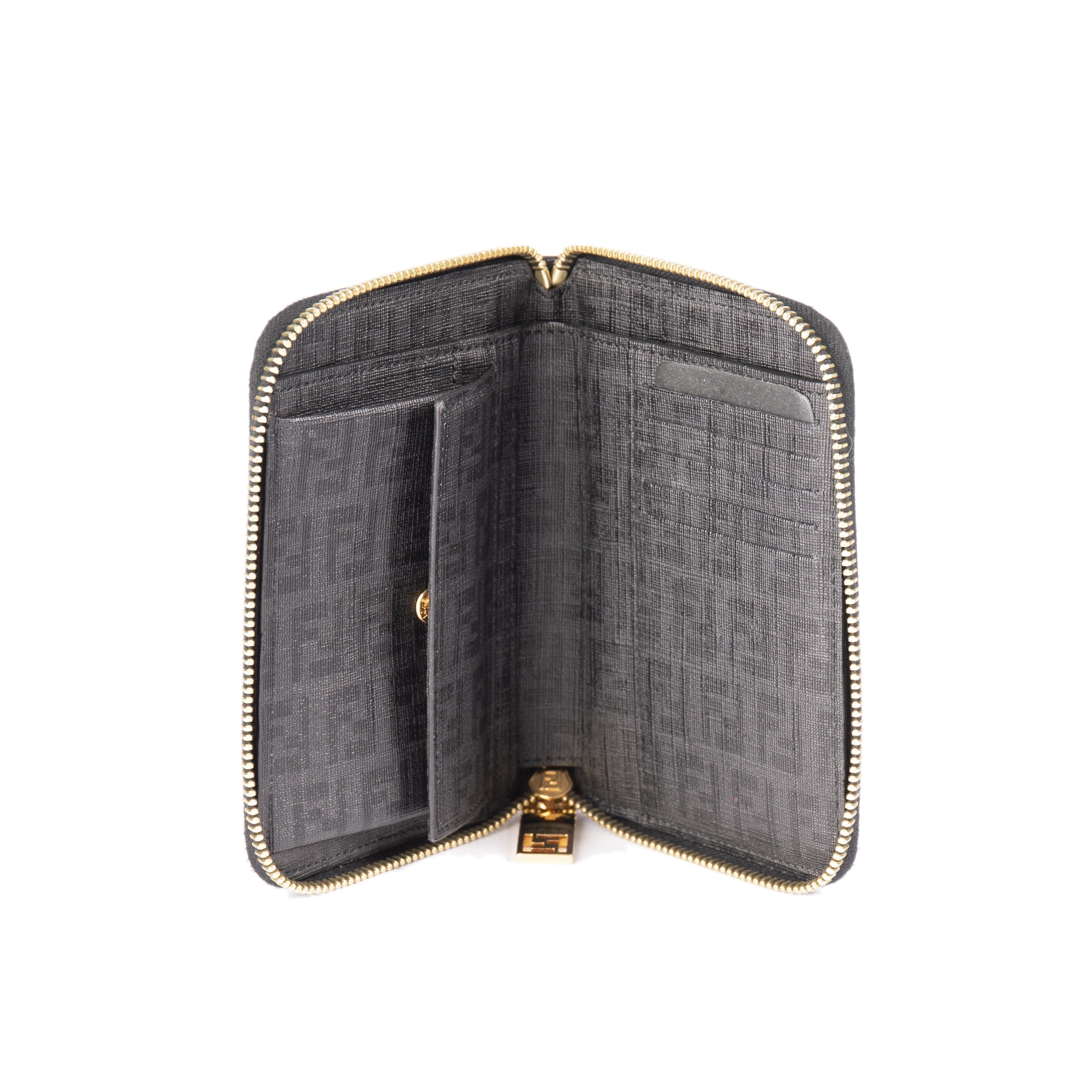 Fendi Zucchino Compact Zip Wallet