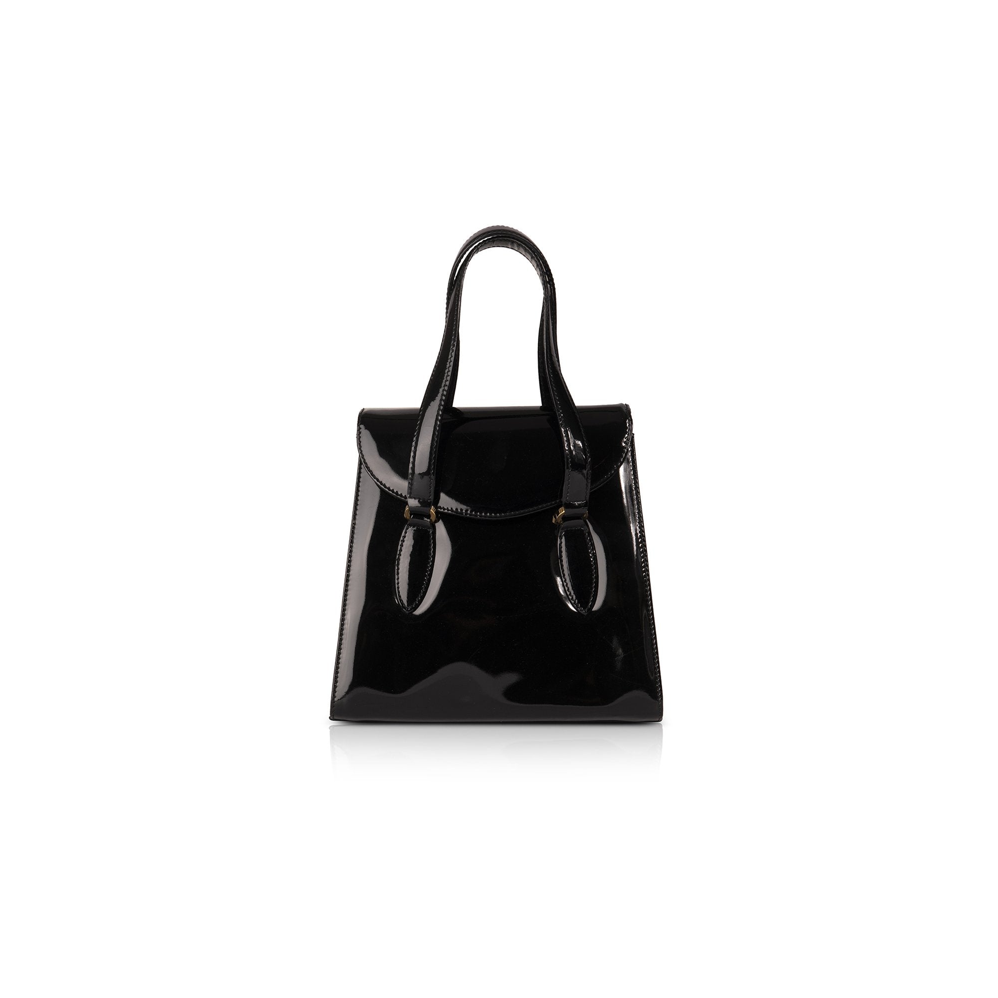 Ferragamo Black Patent Leather Shoulder Bag
