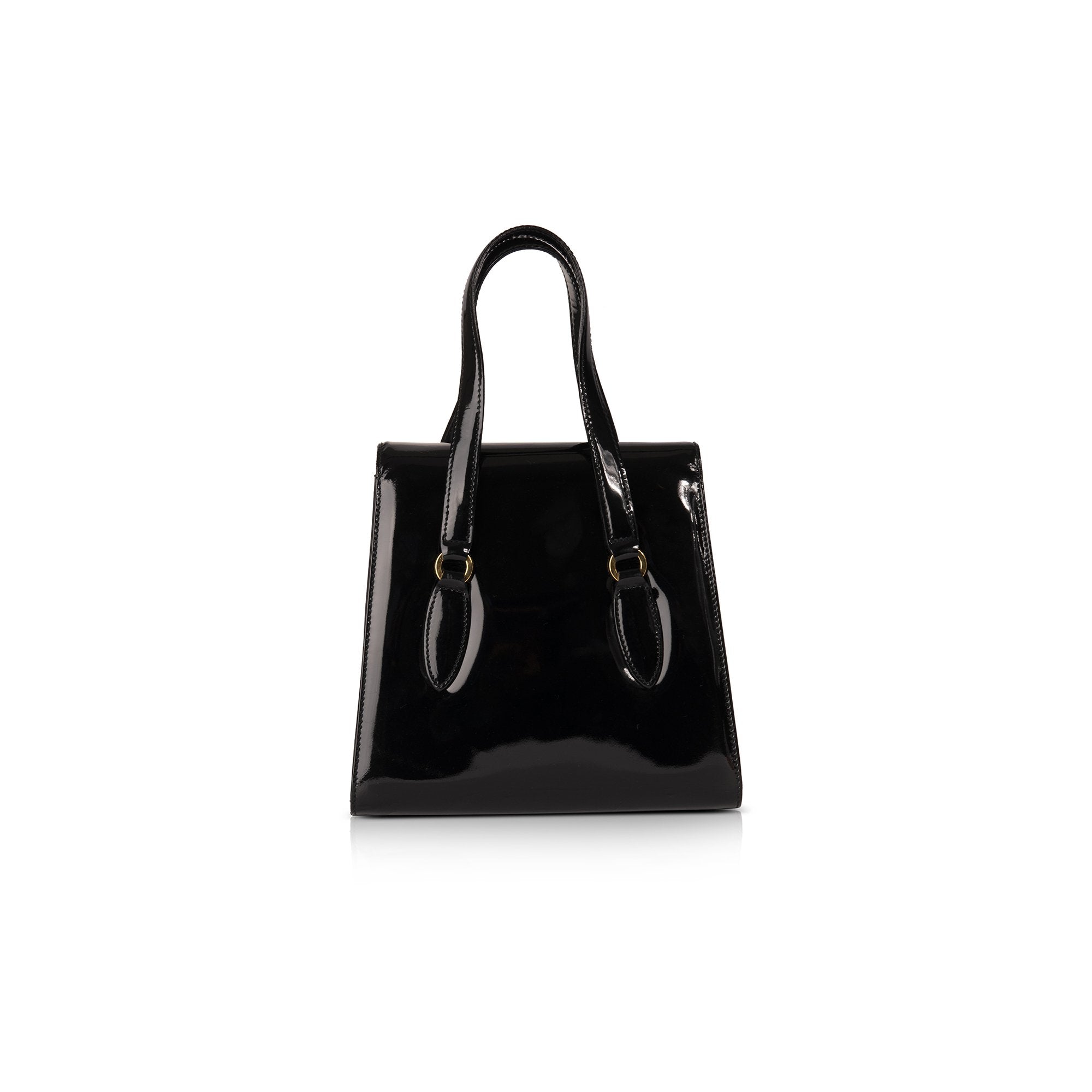Ferragamo Black Patent Leather Shoulder Bag