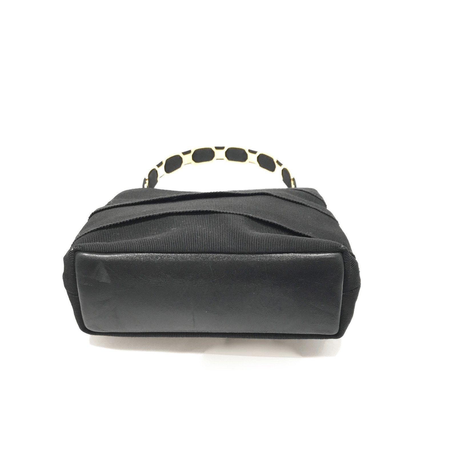 Ferragamo Black Tiered Grosgrain Handle Bag