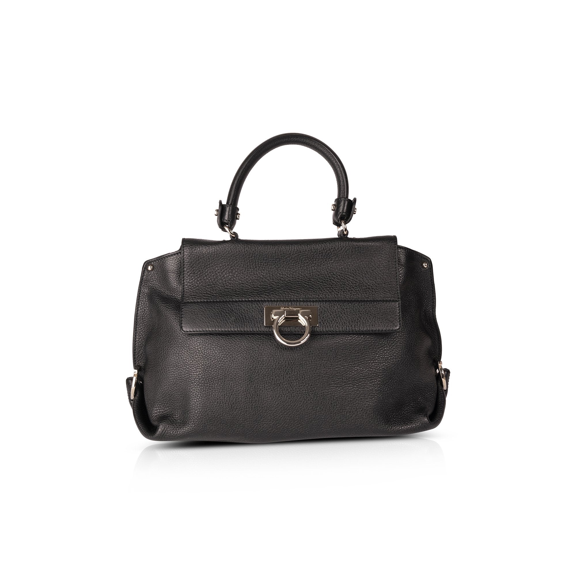 Ferragamo Gancini Leather Handle Bag