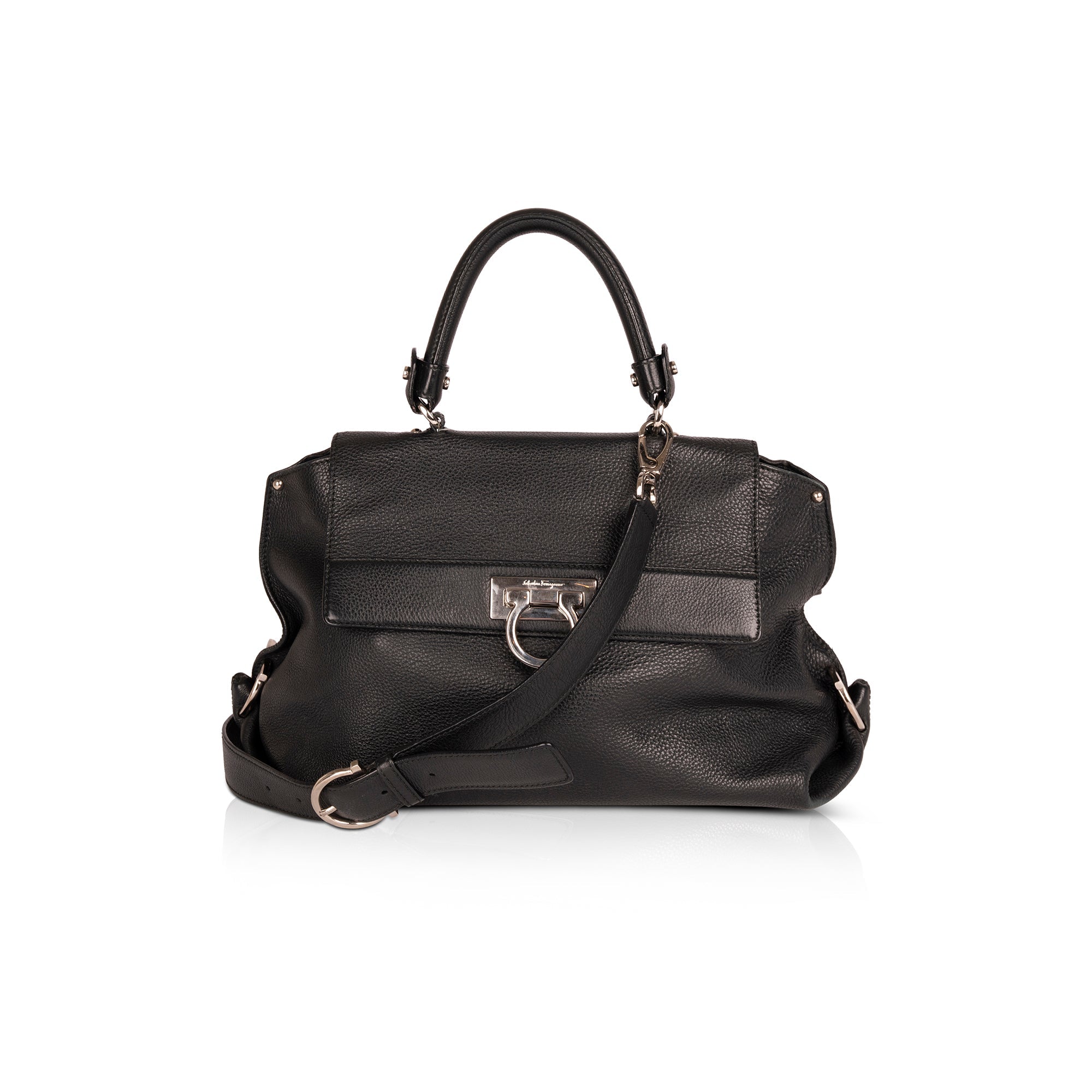 Ferragamo Gancini Leather Handle Bag