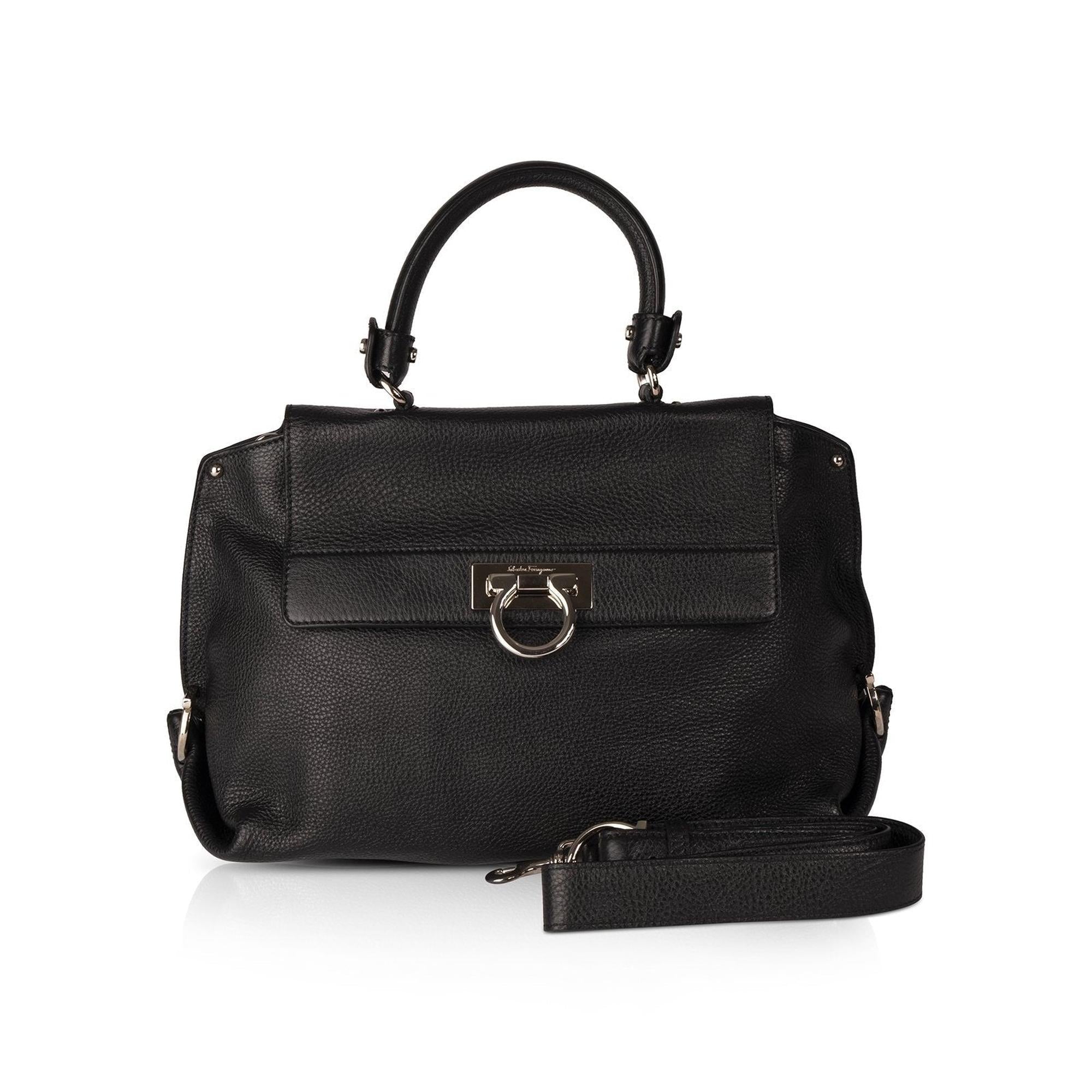 Ferragamo Gancini Leather Handle Bag