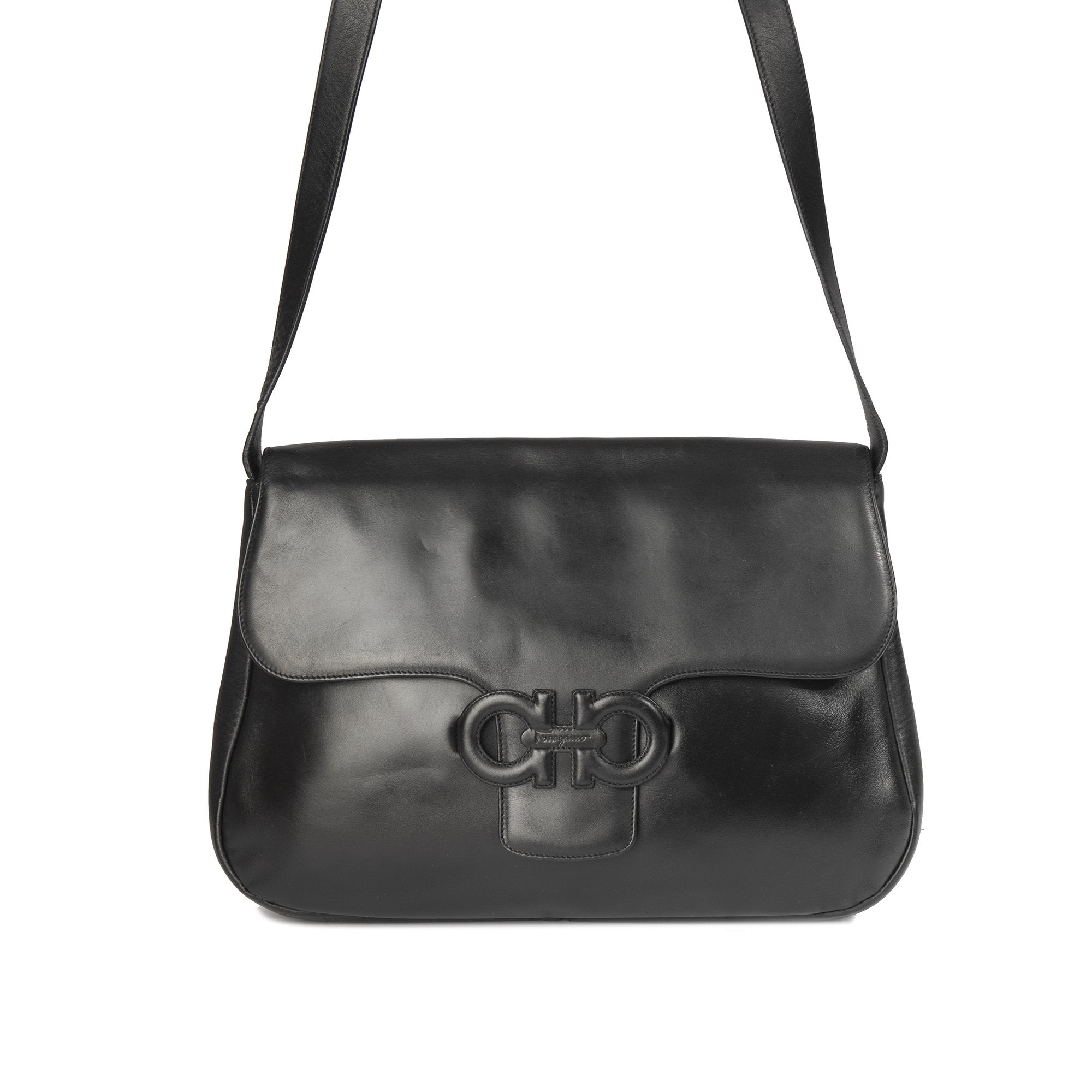 Ferragamo Gancini Leather Shoulder Bag