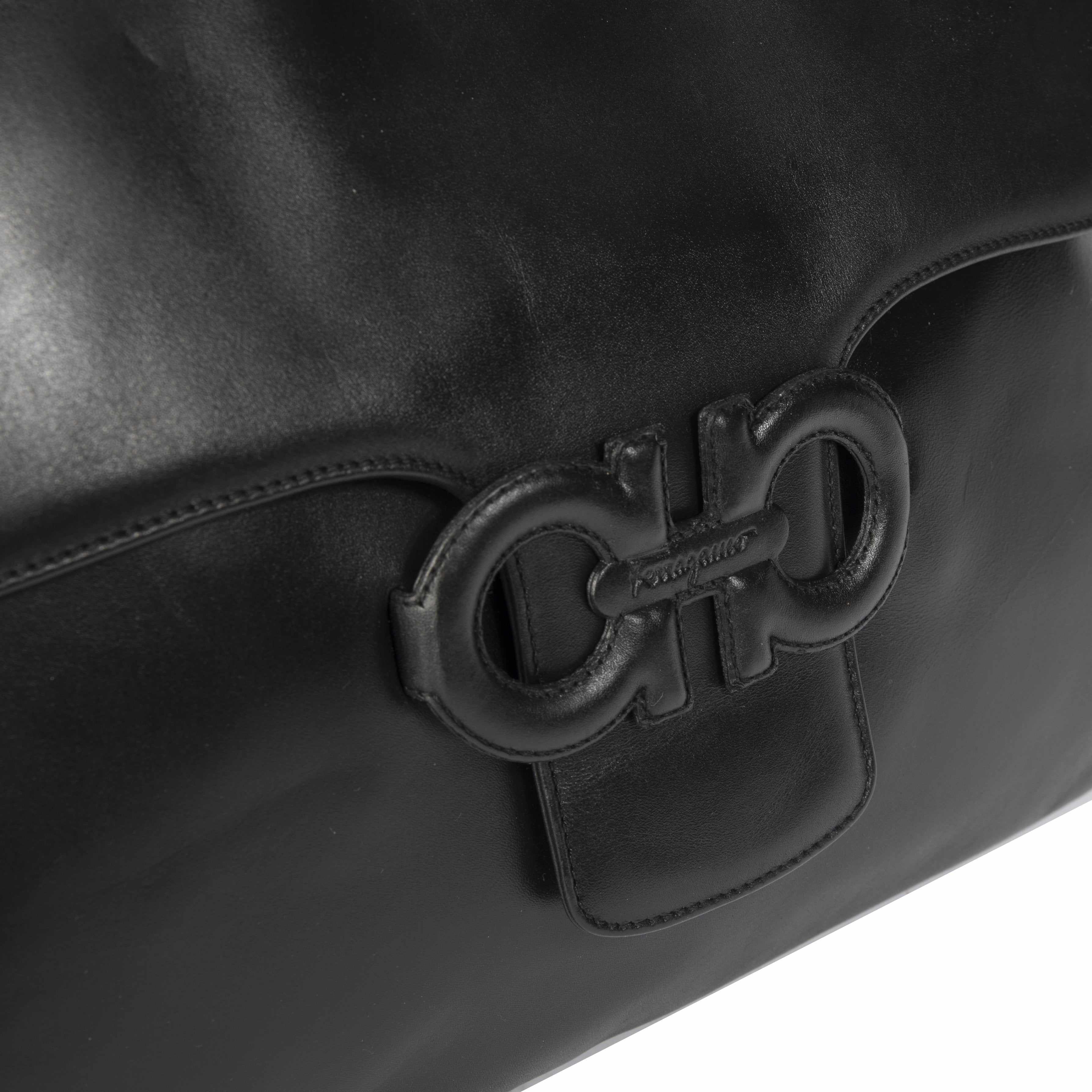 Ferragamo Gancini Leather Shoulder Bag