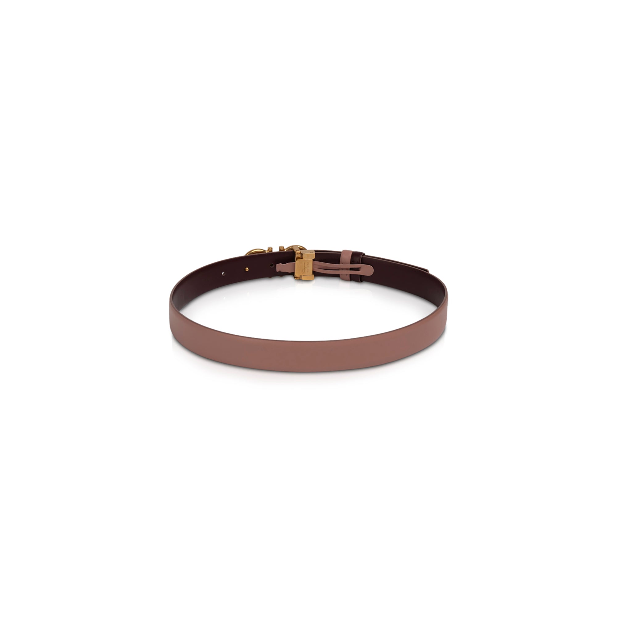 Ferragamo Gancini Logo Skinny Leather Belt w/ Box & Receipt