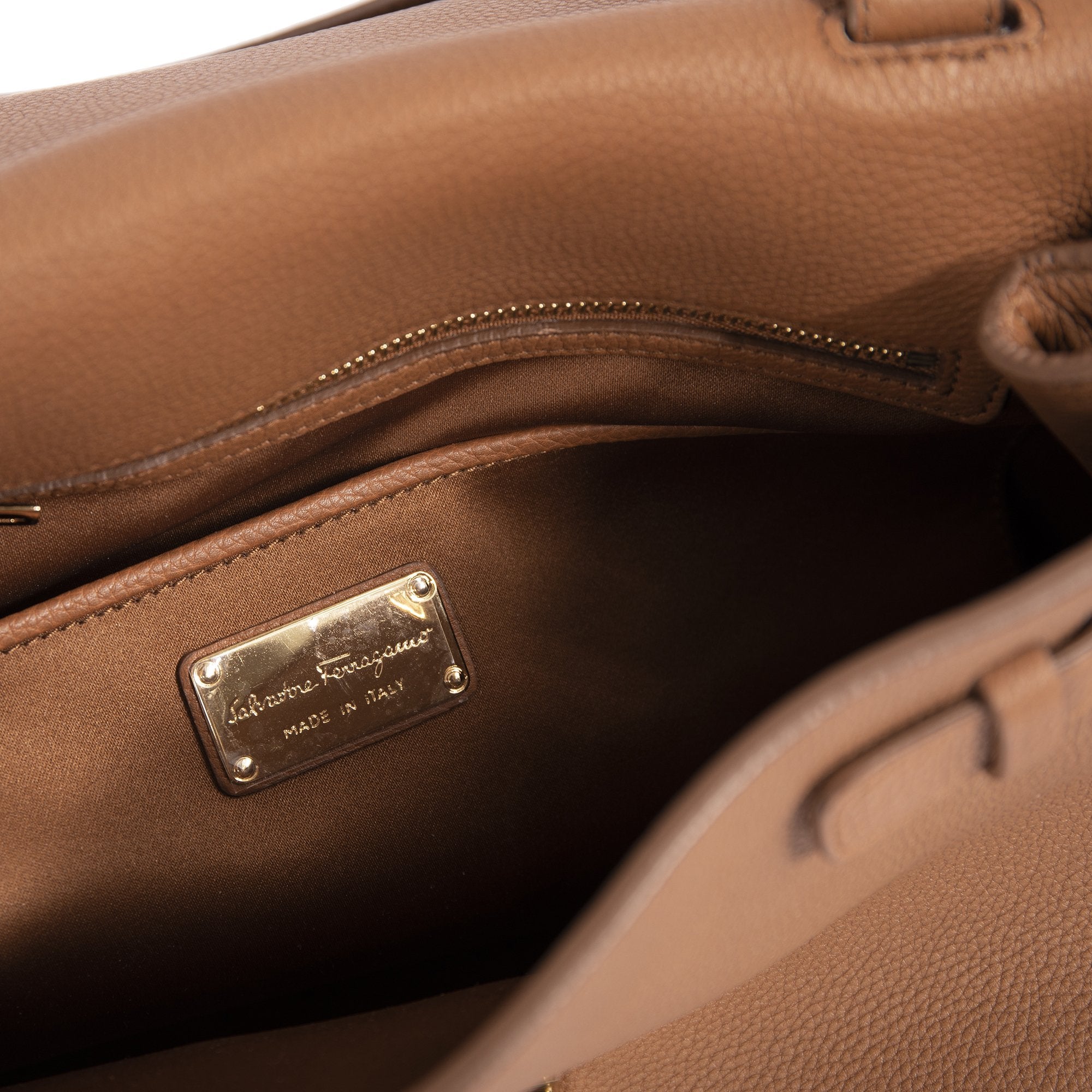 Ferragamo Pebbled Leather Ginger Bag