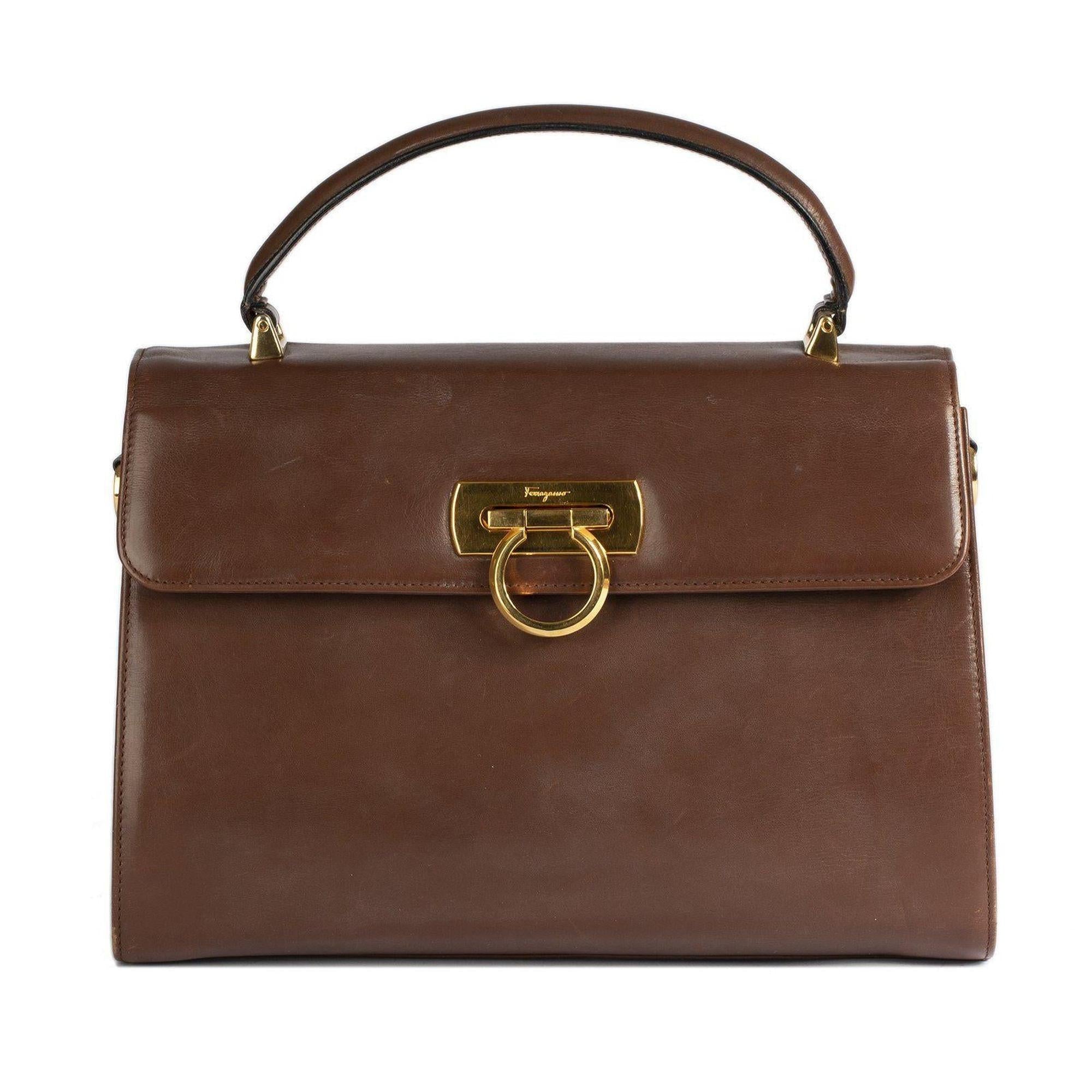 Ferragamo Vintage Leather Top Handle Satchel