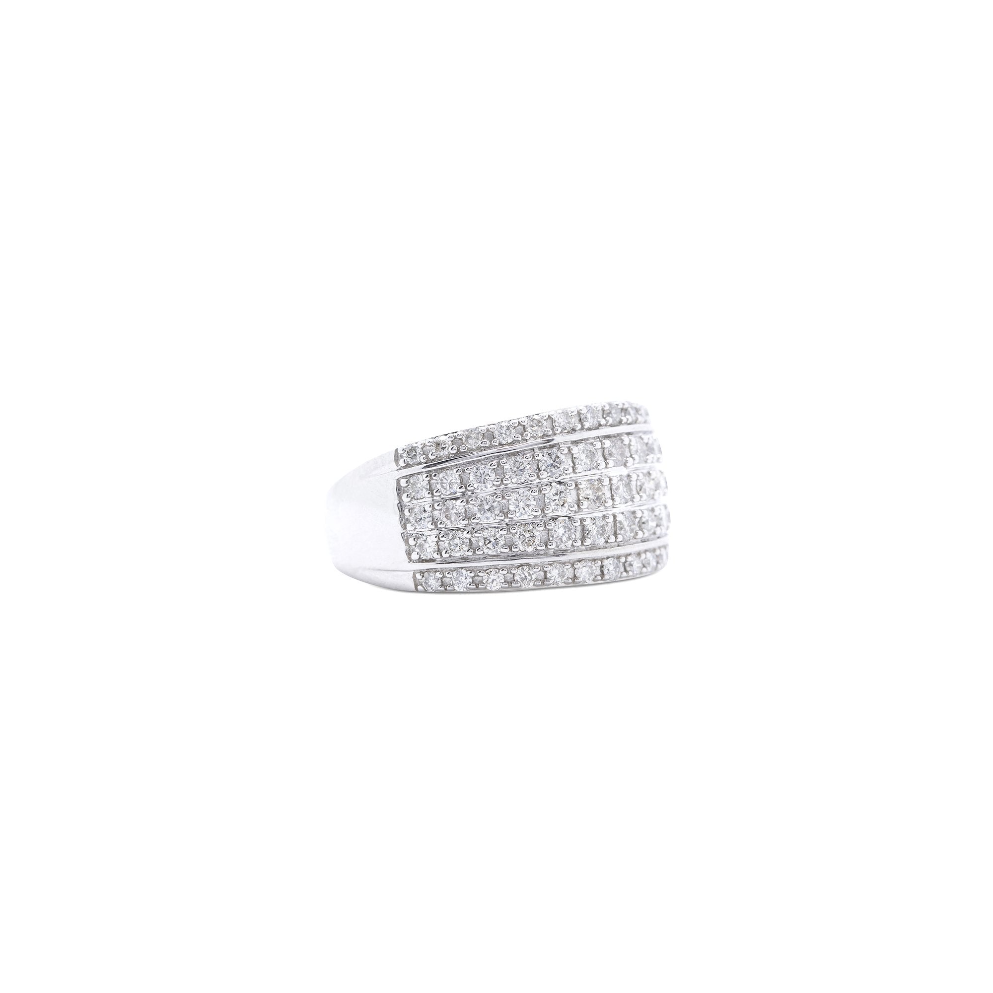 Five Row Diamond Band Ring