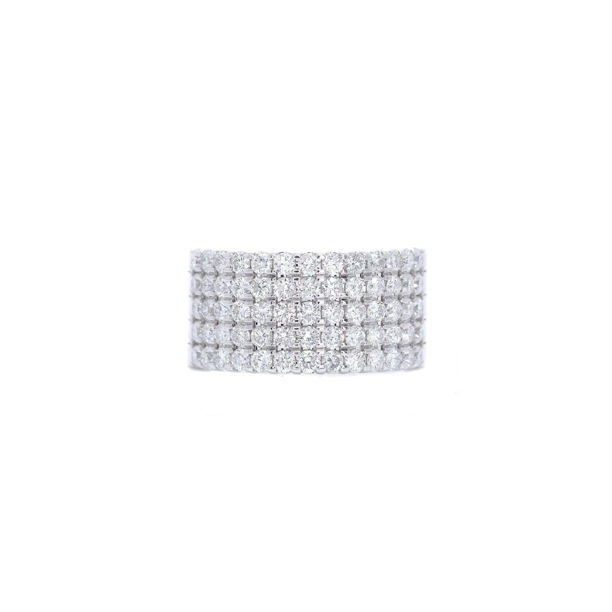 Five Row Diamond Band Ring