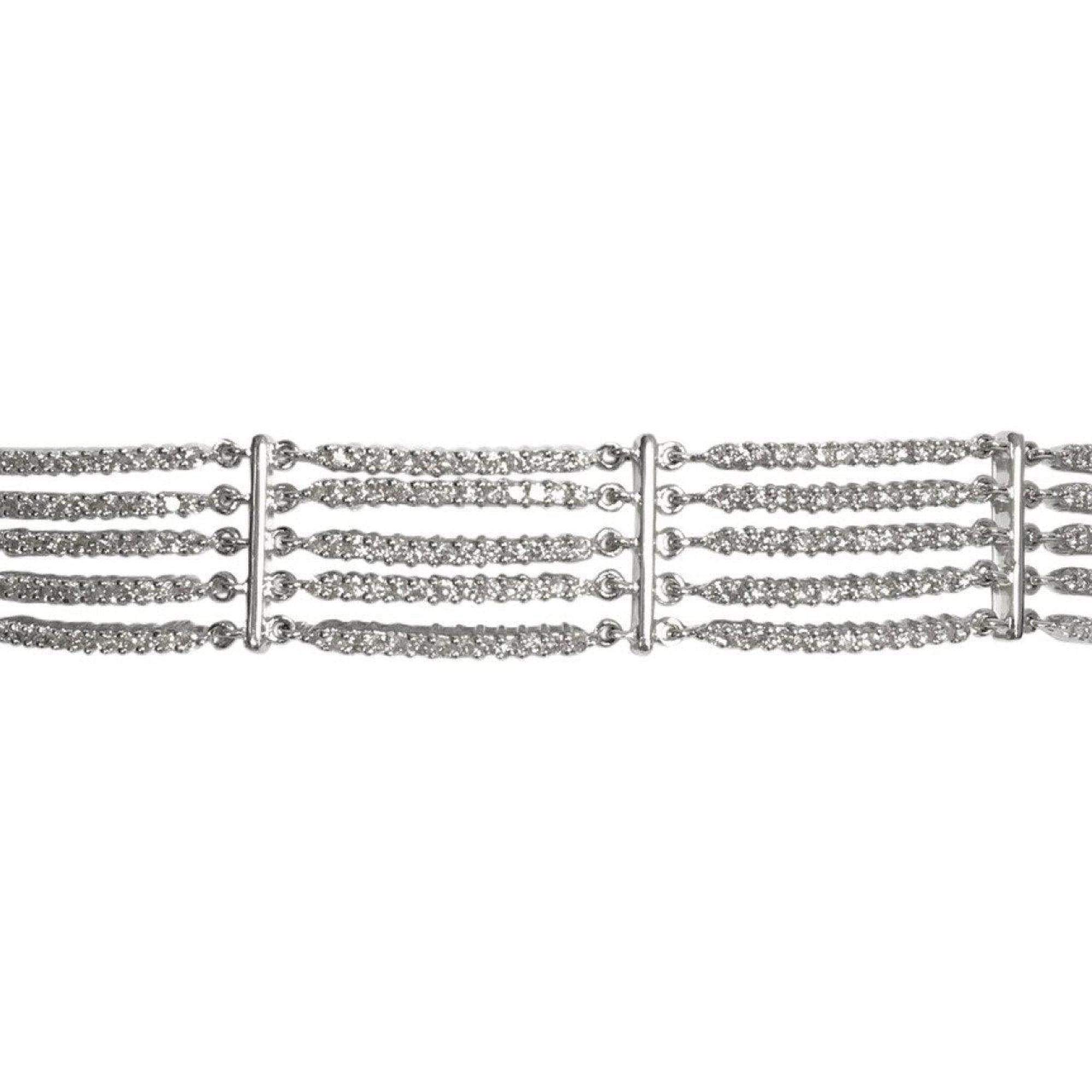 Five Row Diamond Link Bracelet