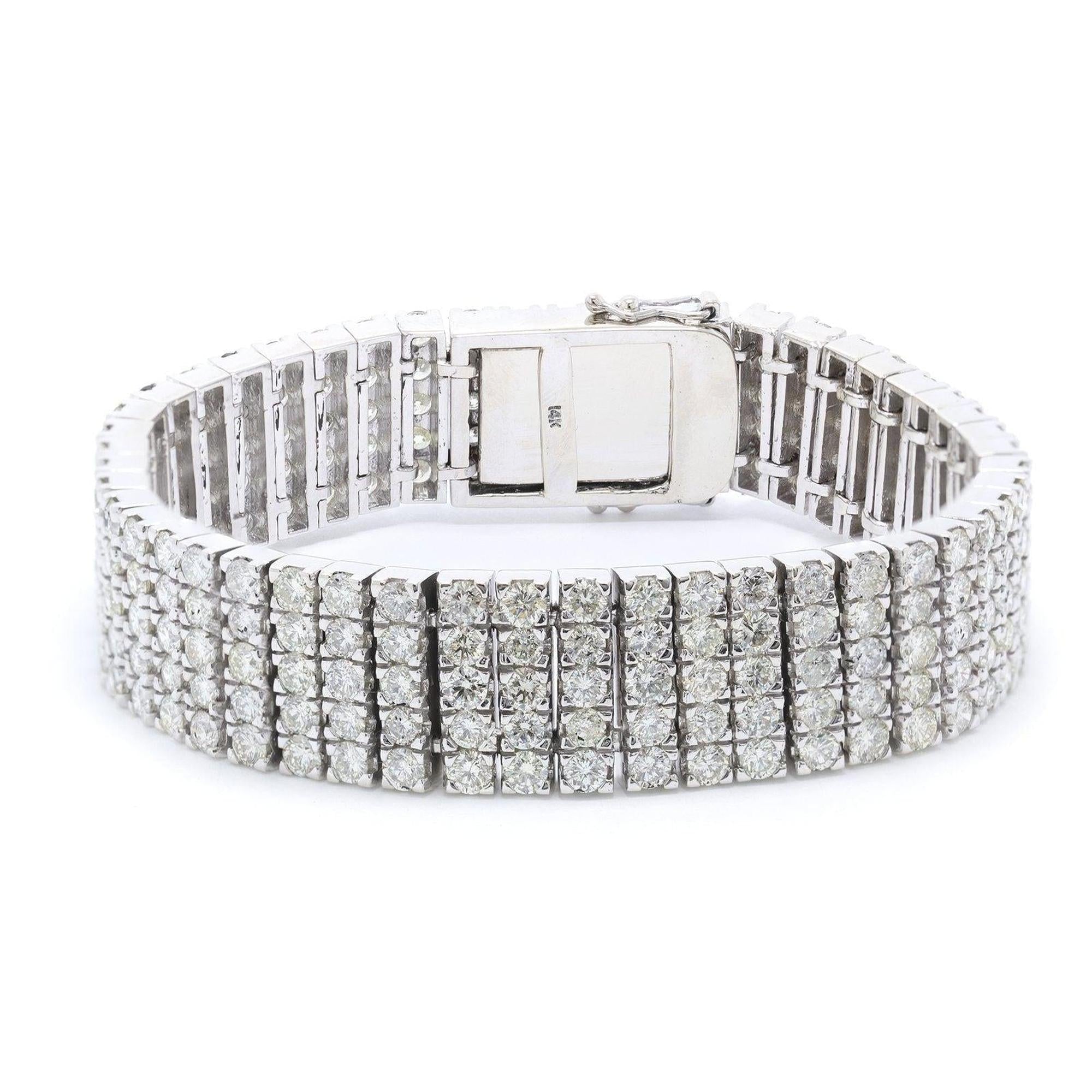 Five-Row Diamond Tennis Bracelet