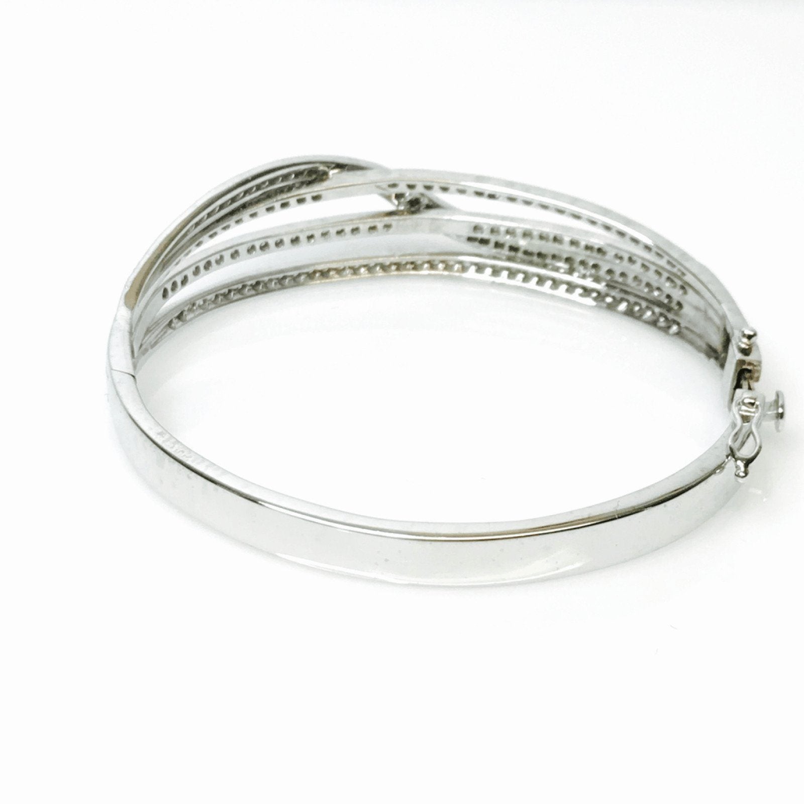 Four Row Diamond Bangle Bracelet