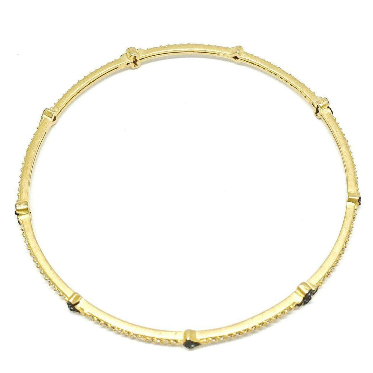 Freida Rothman Bangle Freida Rothman Clover Station Bangle in 14kt Gold Plated Sterling Silv ...