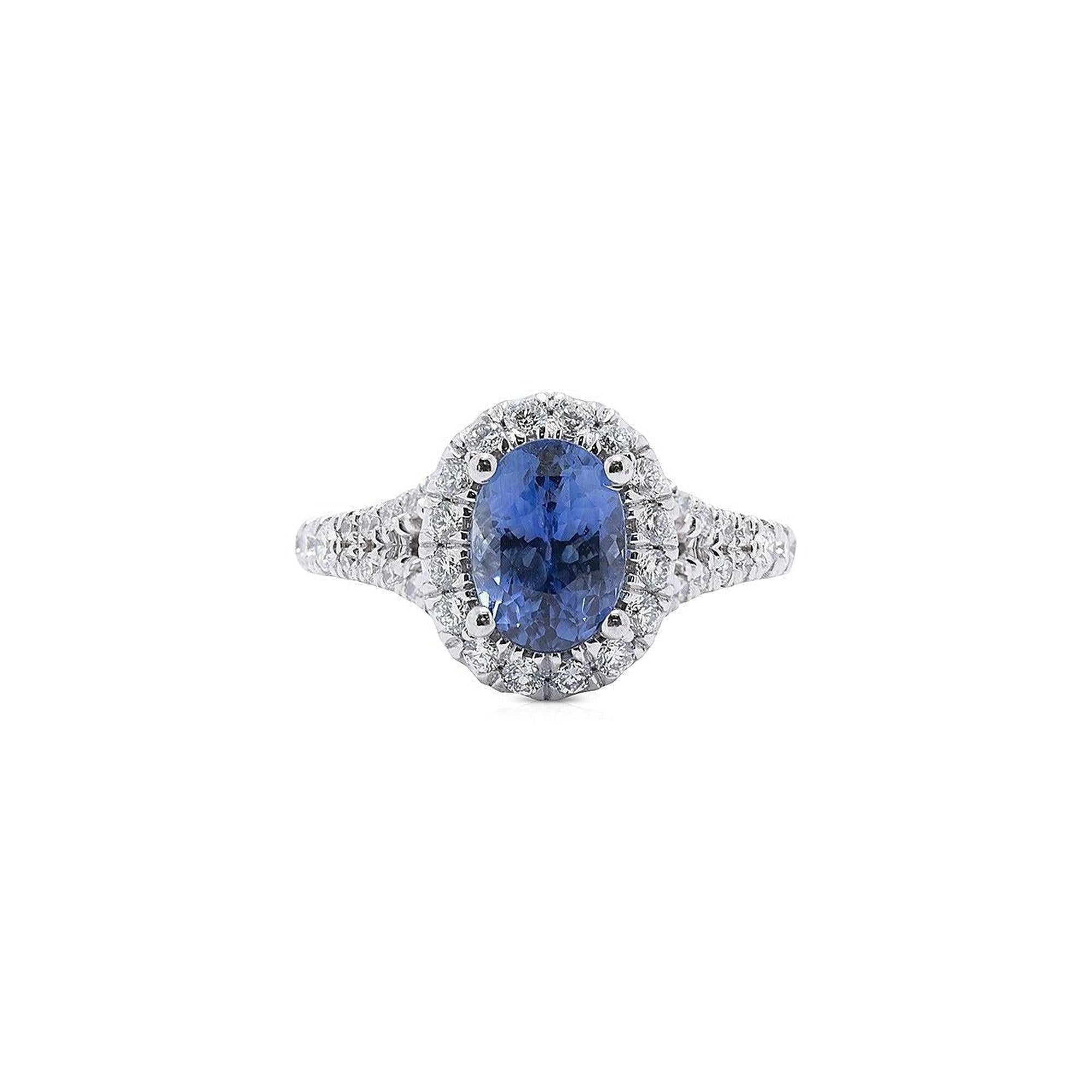 Gabriel & Co. Blue Sapphire and Diamond Ring