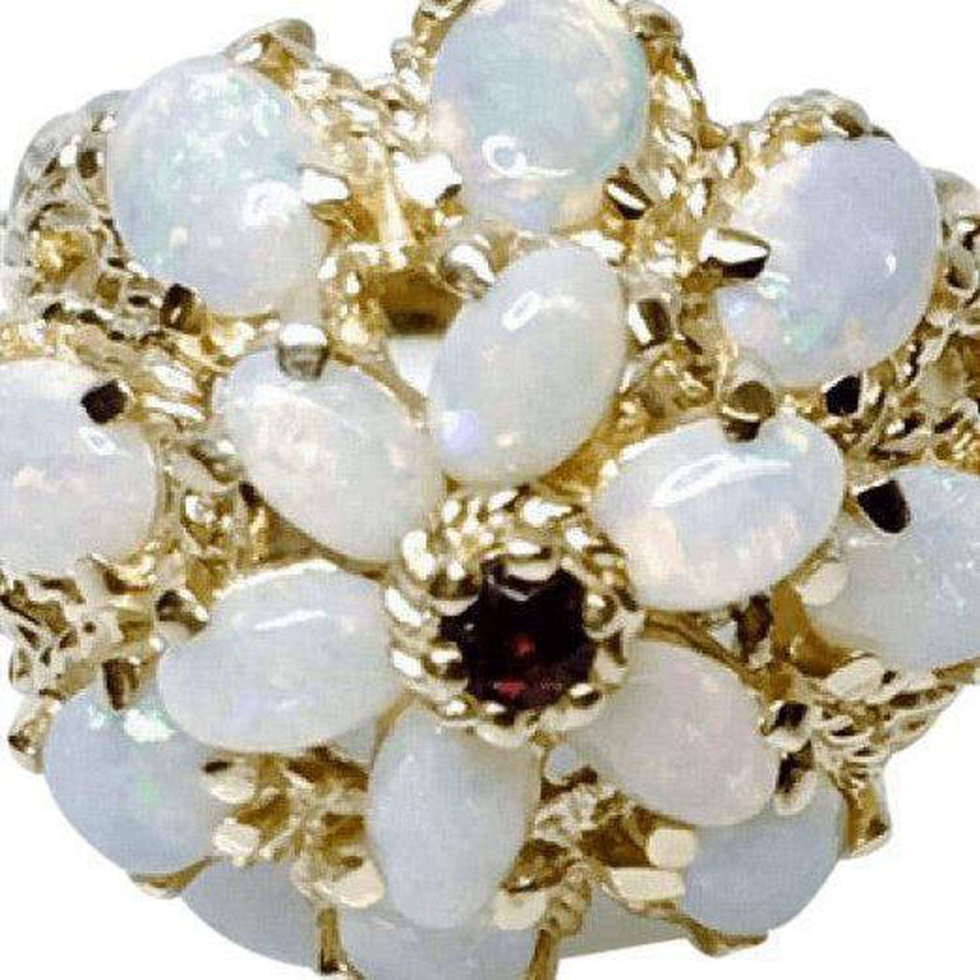 Garnet and Opal Cocktail Ring