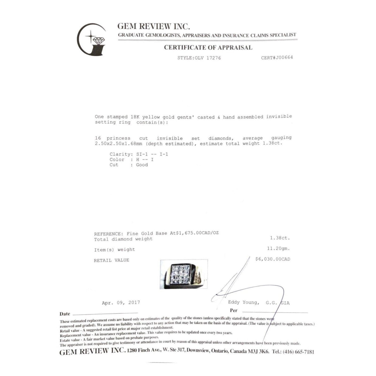 Gent's Invisible Setting Diamond Ring