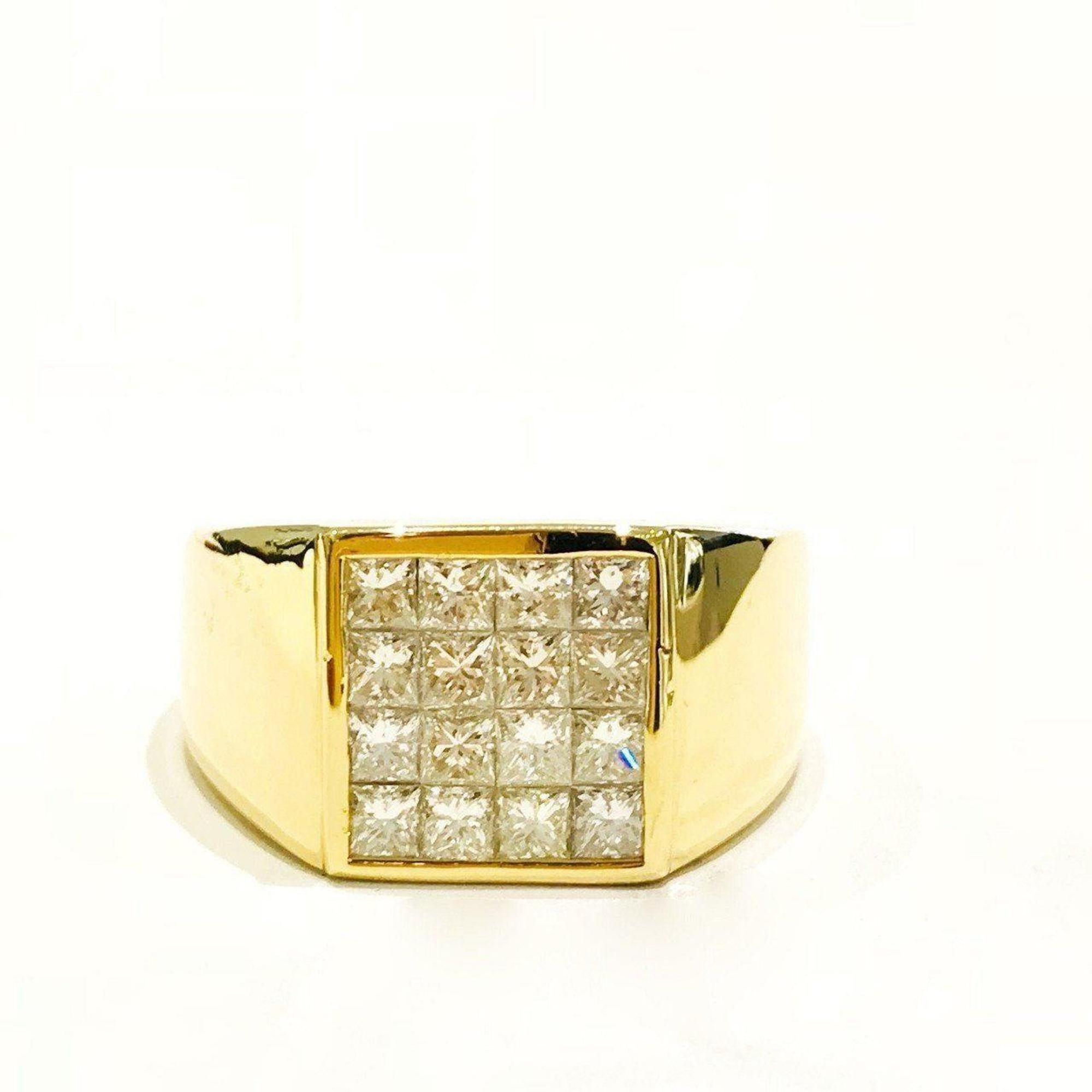 Single Line Invisible Setting Ring Gent's Invisible Setting Diamond Ring – OLIVER'S