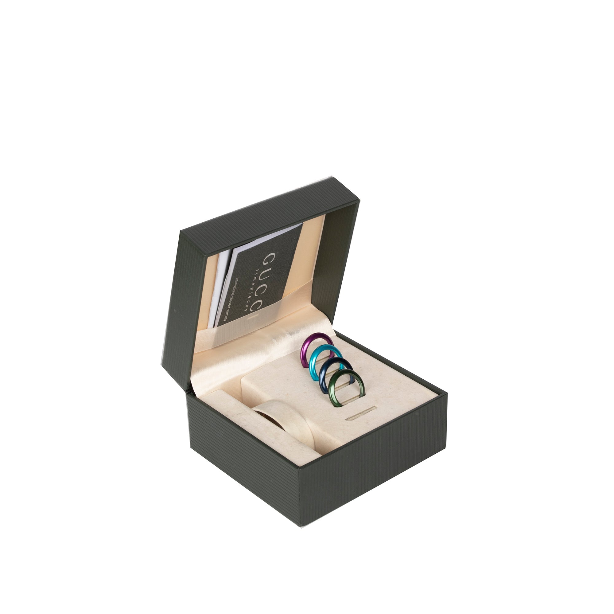 Gucci 1100 Series Watch w/ Box & 4 Multi-Colour Bezels