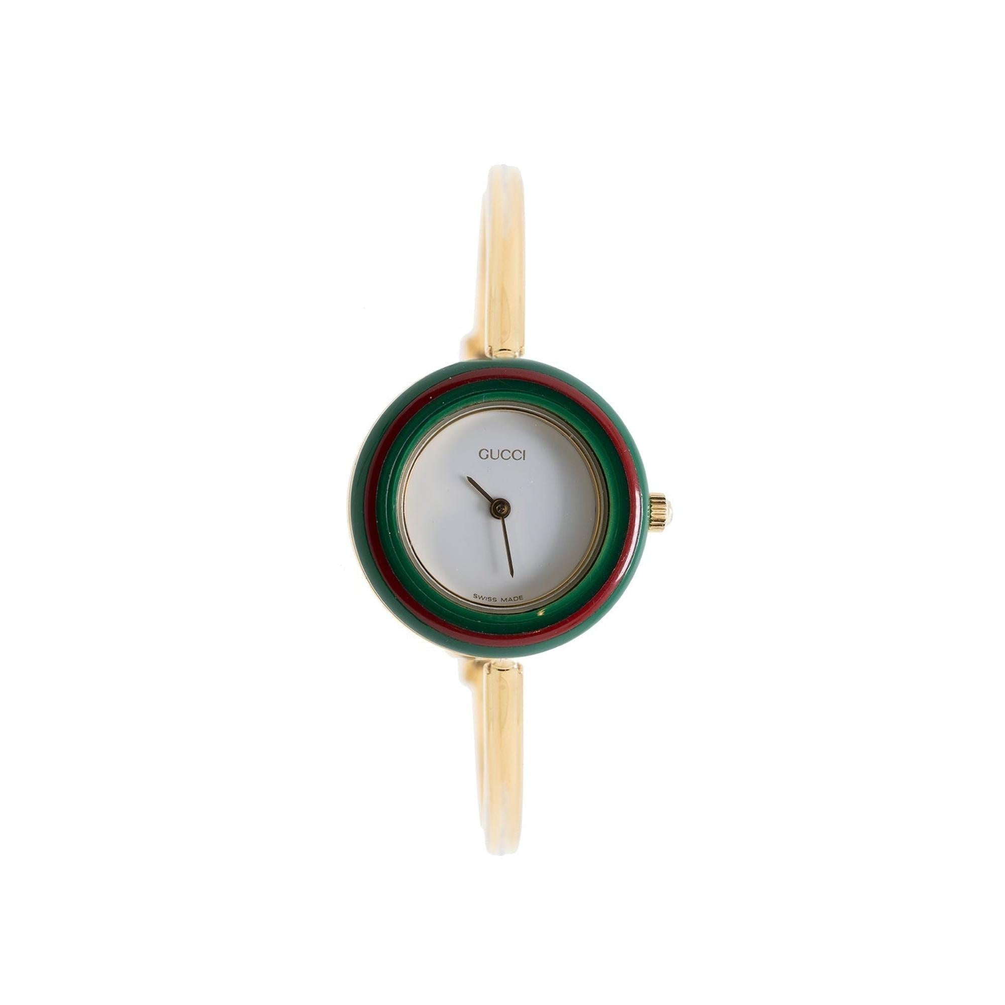 Gucci 1100 Series Watch w/ Box, Papers & 10 Multi-Colour Bezels